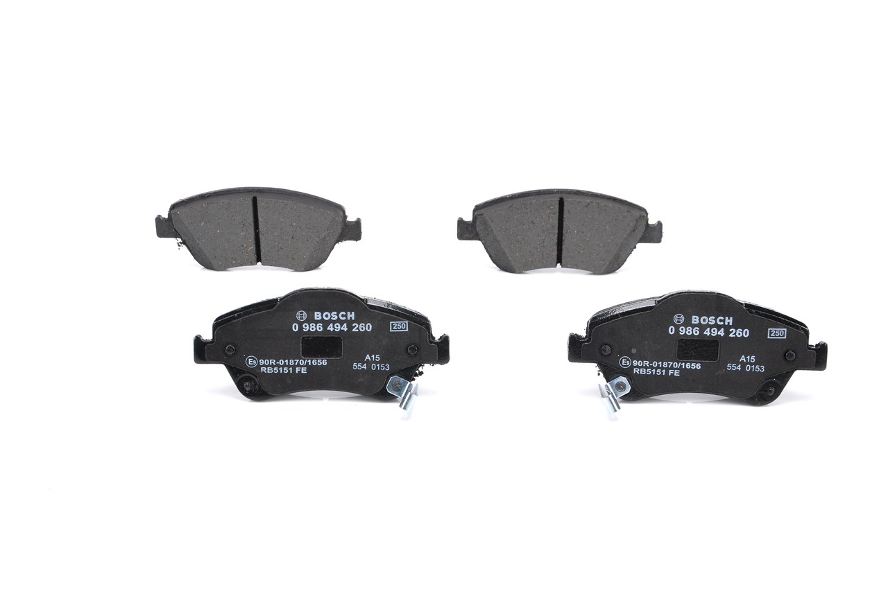 BOSCH Remblokken 0 986 494 260 Toyota AYGO Remblokkenset BOSCH 0 986 494 260