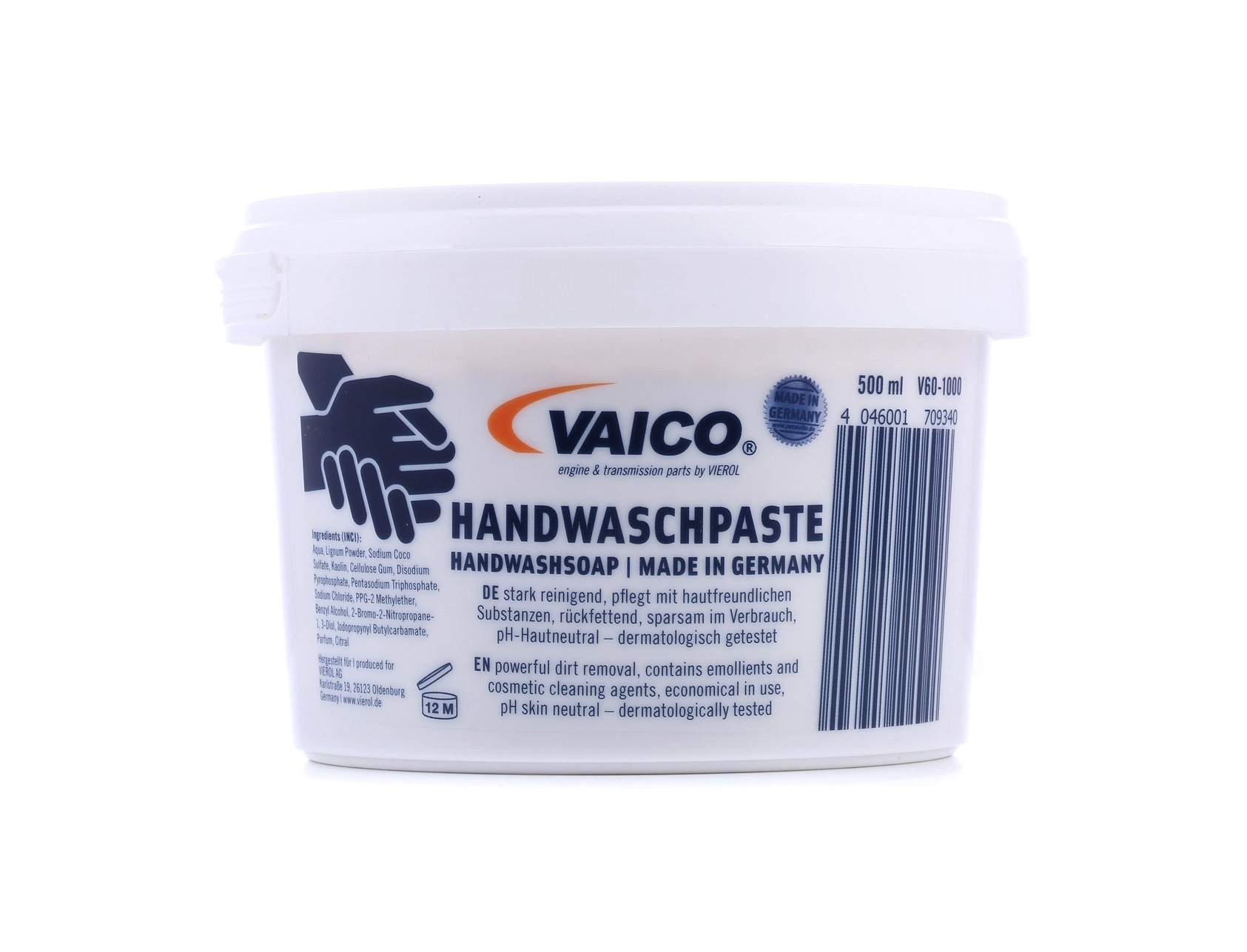 VAICO V60-1000 Hand Cleaners Tin, Capacity: 500ml, Silicon-free, Capacity: 0,5l, Q+, original equipment manufacturer quality MADE IN GERMANY-image-12259004
