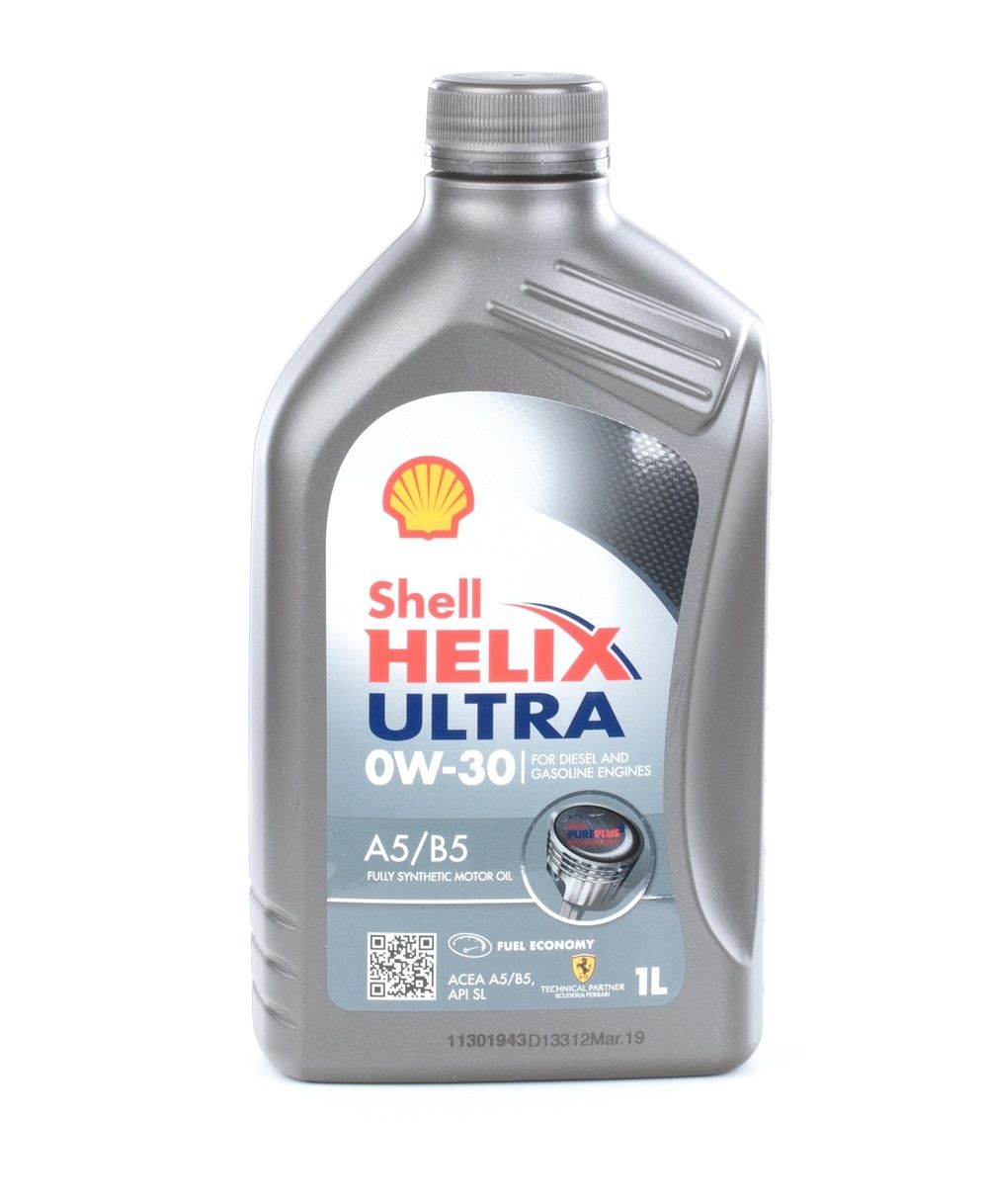 Side view of SHELL 550046659 Engine oil 0W-30, Capacity: 1l