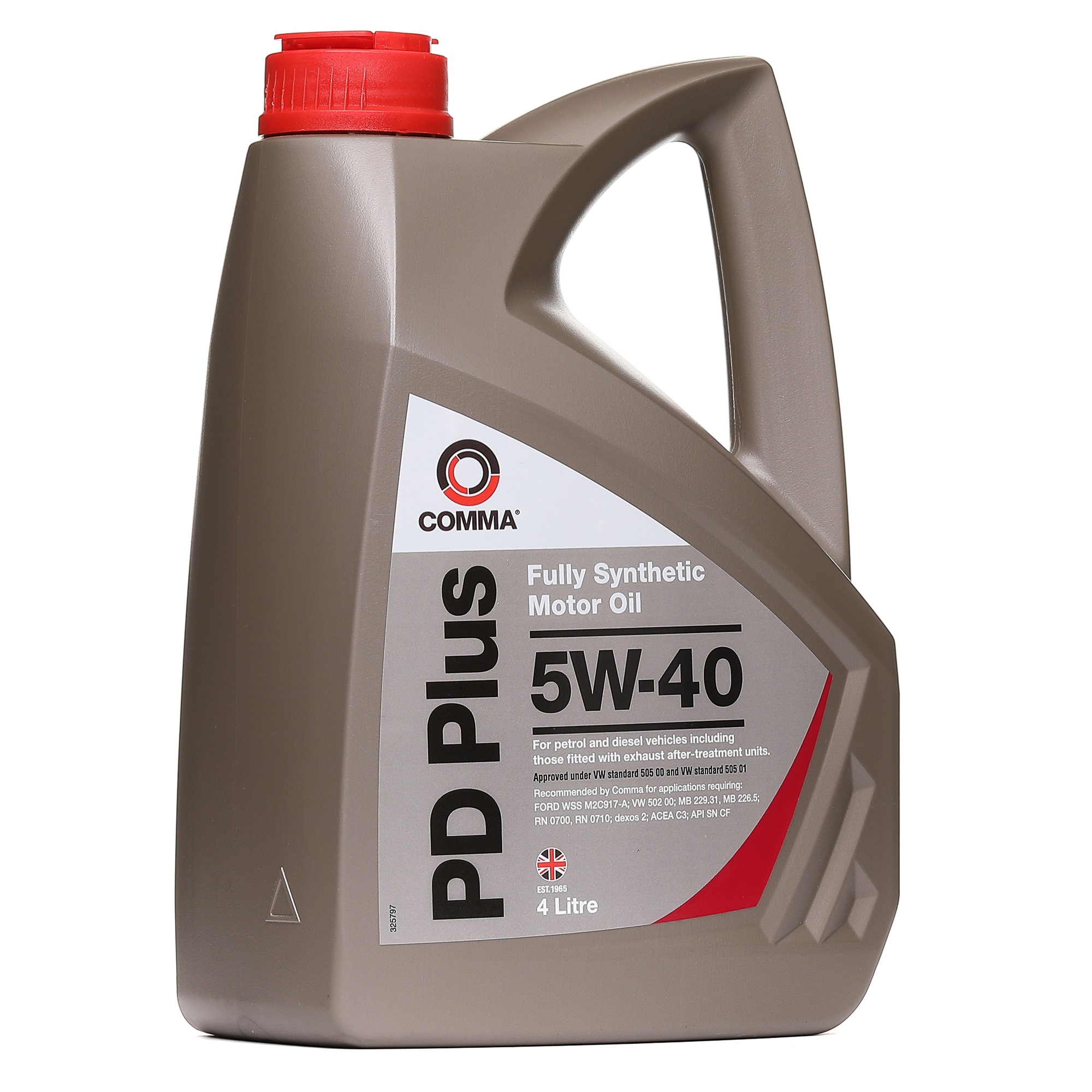 Side view of COMMA DPD4L Engine oil 5W-40, Capacity: 4l, Synthetic Oil