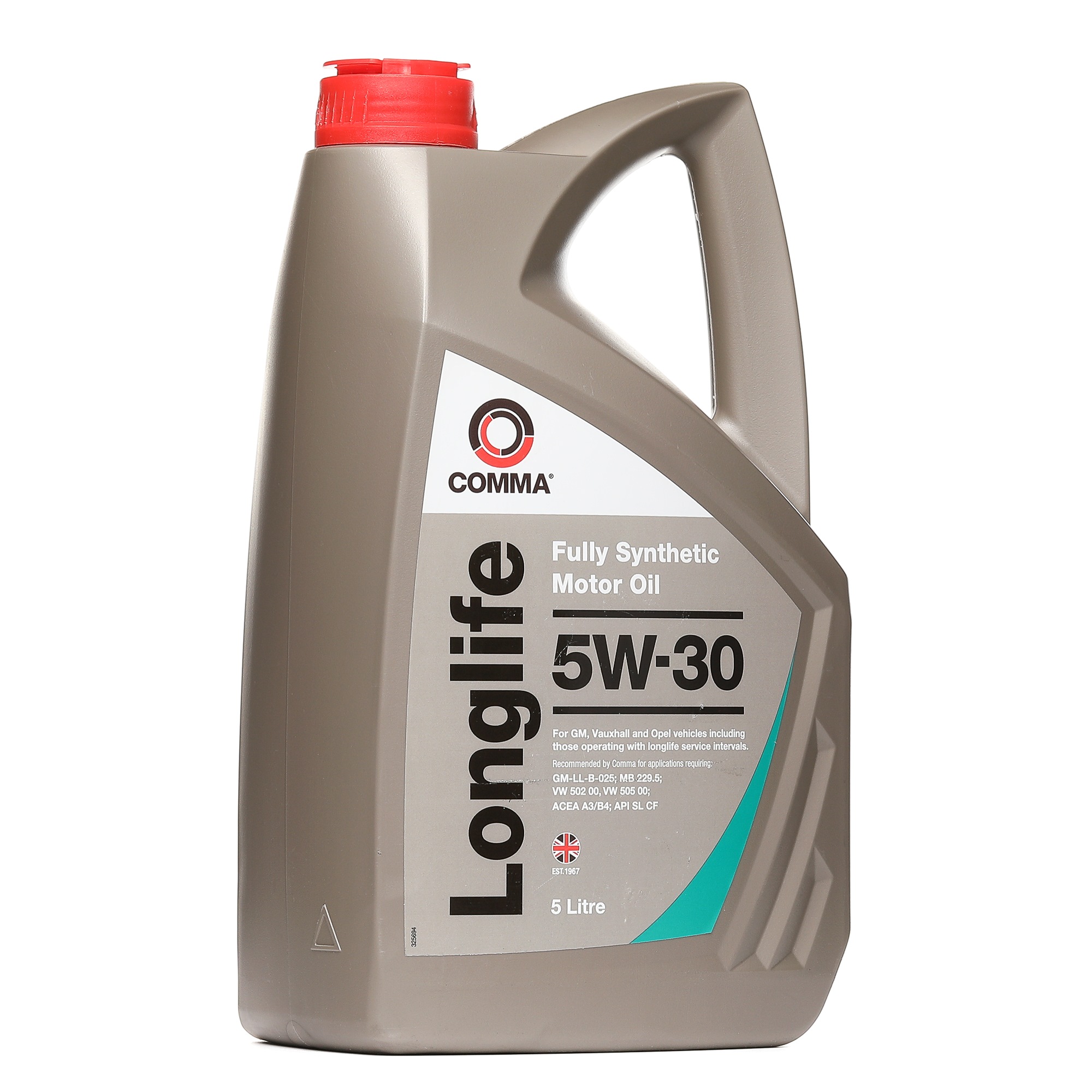 Side view of COMMA GML5L Engine oil 5W-30, Capacity: 5l, Synthetic Oil