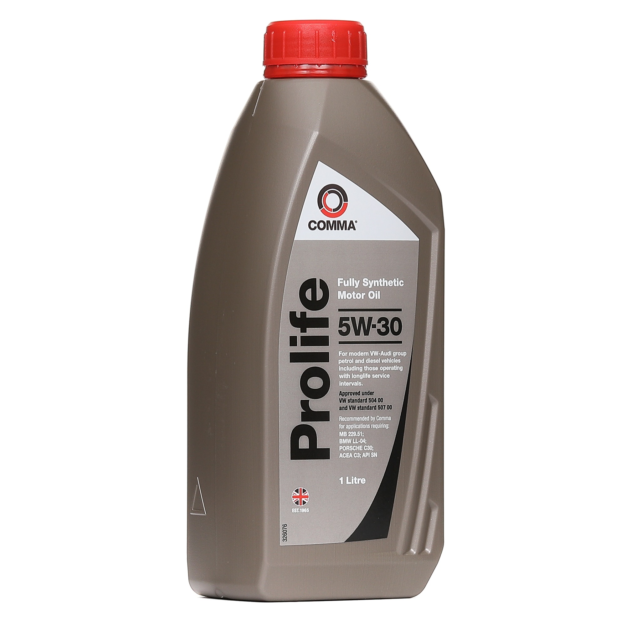Side view of COMMA PRO1L Engine oil 5W-30, Capacity: 1l, Synthetic Oil