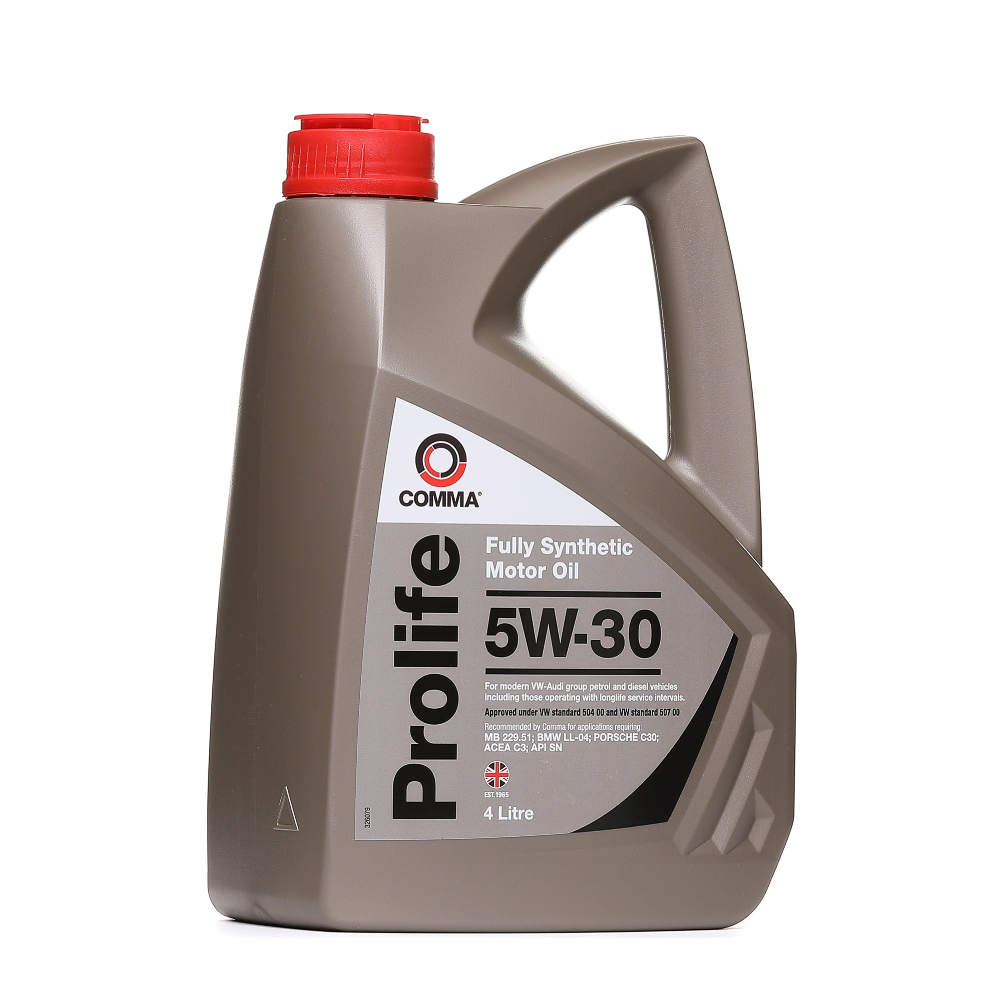 Side view of COMMA PRO4L Engine oil 5W-30, Capacity: 4l, Synthetic Oil