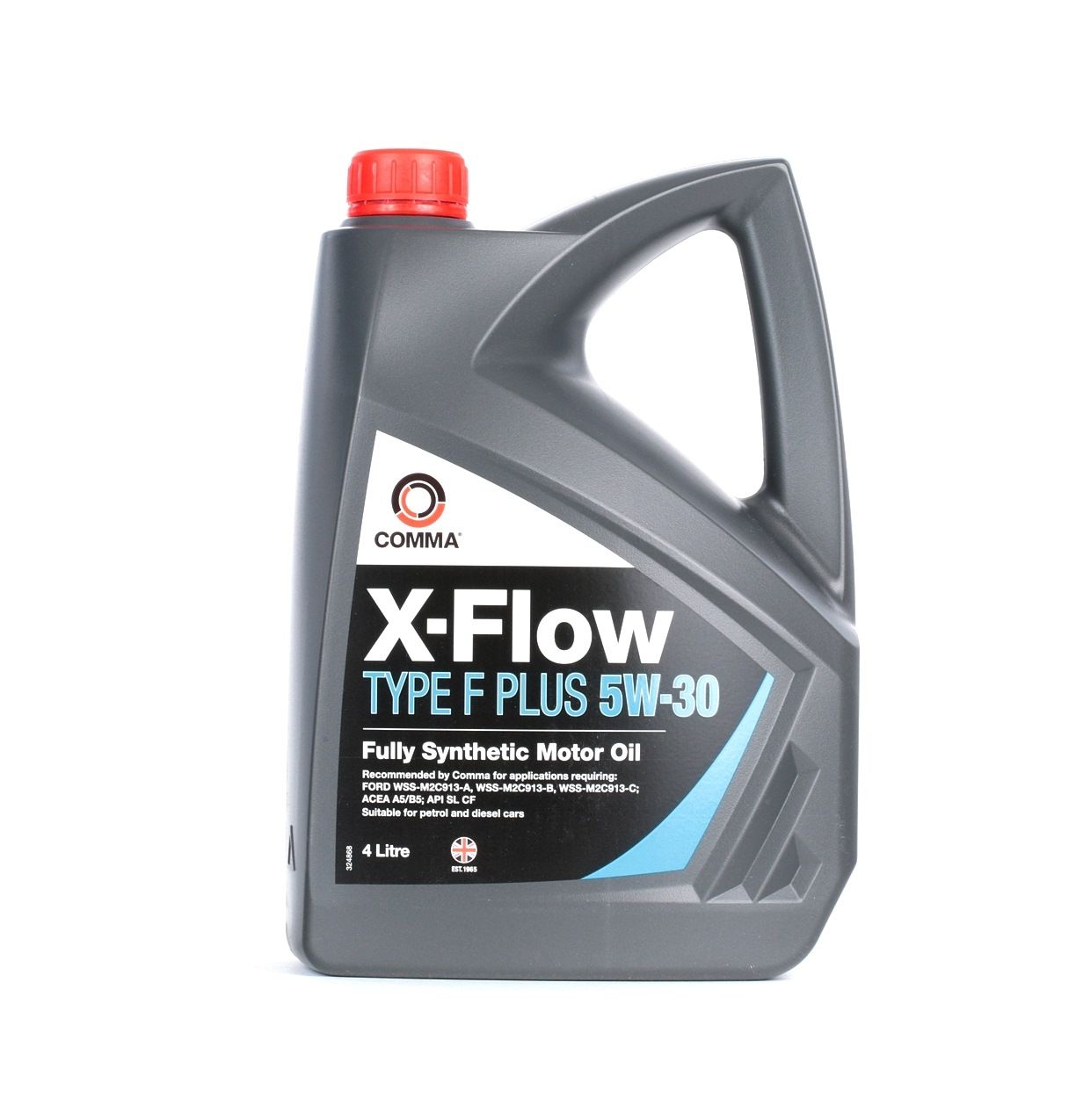 Side view of COMMA XFFP4L Engine oil 5W-30, Capacity: 4l, Synthetic Oil