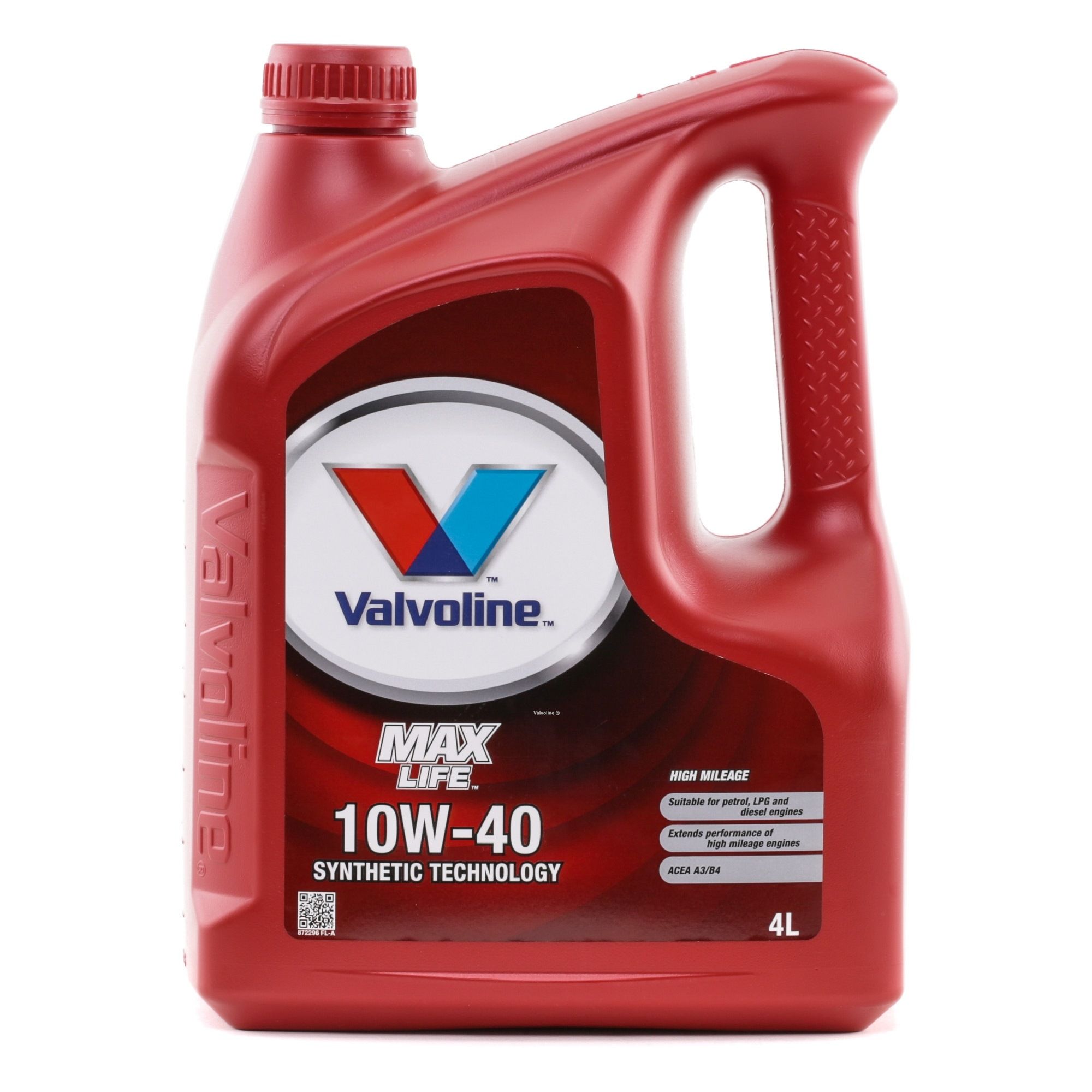Side view of Valvoline 872296 Engine oil 10W-40, Capacity: 4l, Part Synthetic Oil