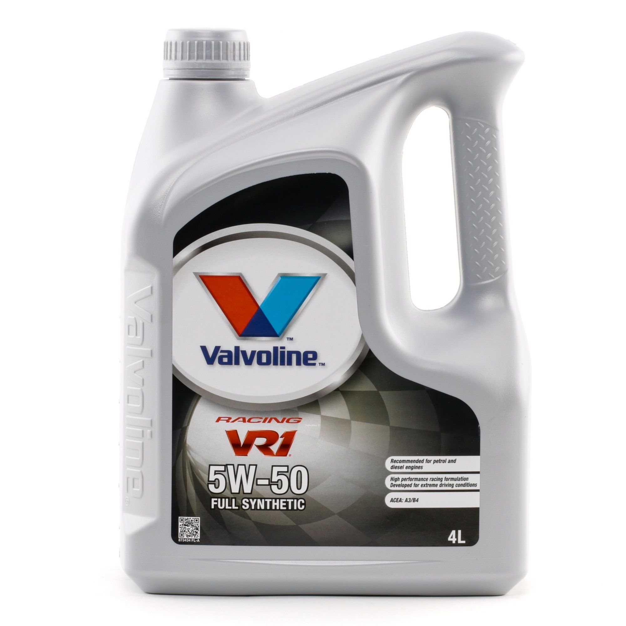 Side view of Valvoline 873434 Engine oil 5W-50, Capacity: 4l