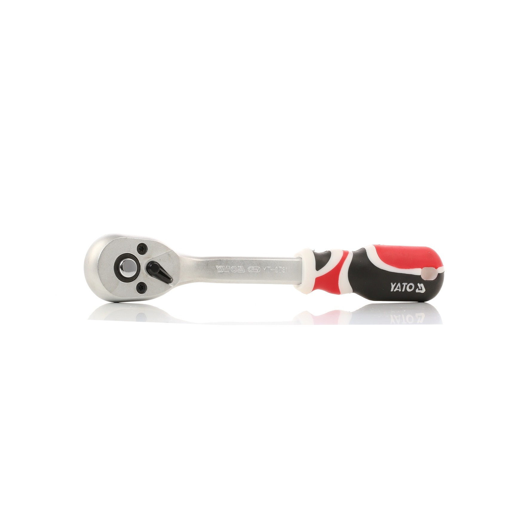 YATO YT-0731 Reversible Ratchet Number of teeth (ratchet mechanism): 72, Square Drive Tang Size: 10 (3/8")mm (inch), Length: 200mm, Chrome Vanadium Steel-image-13638825