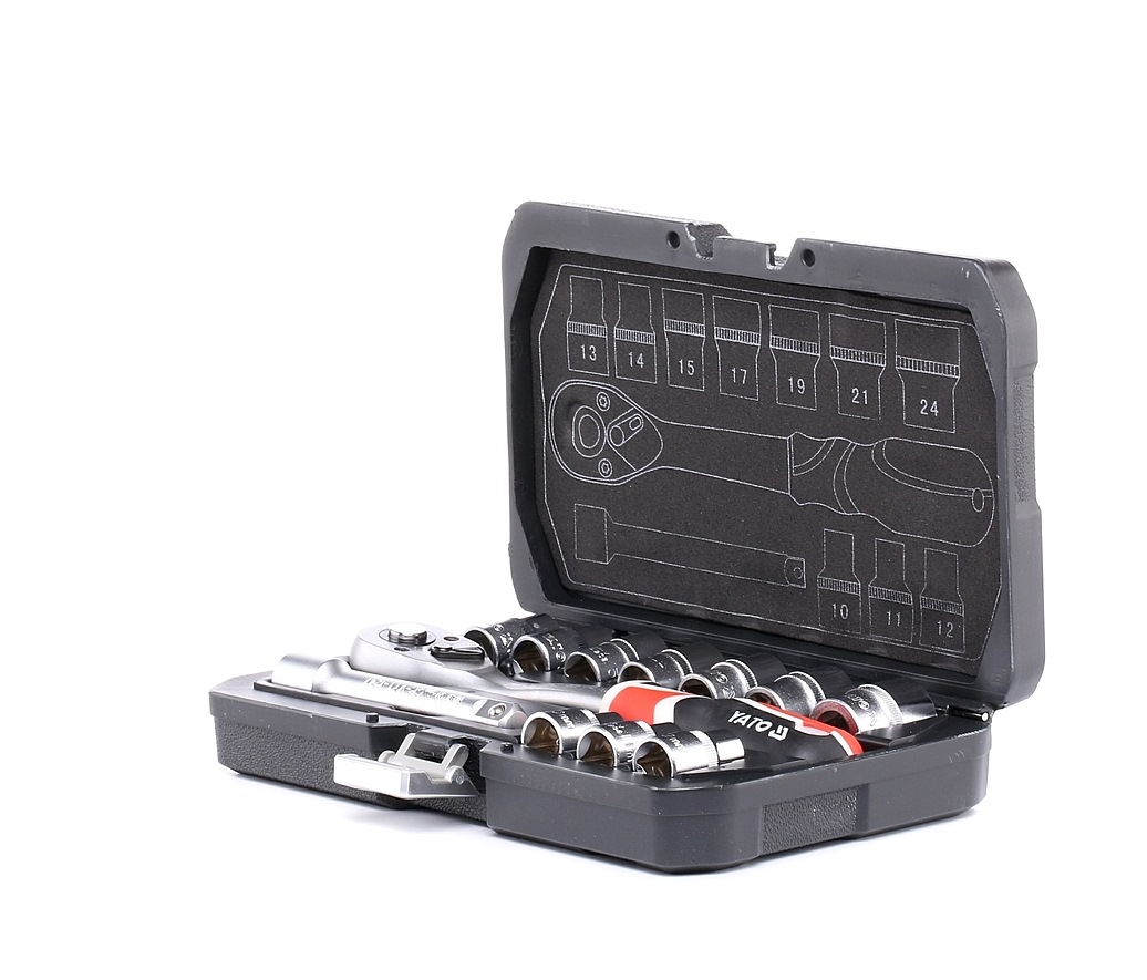 YATO YT-38671 Socket set Chrome Vanadium Steel, Number of tools: 12, Drive: 1/2Inch-image-13639366