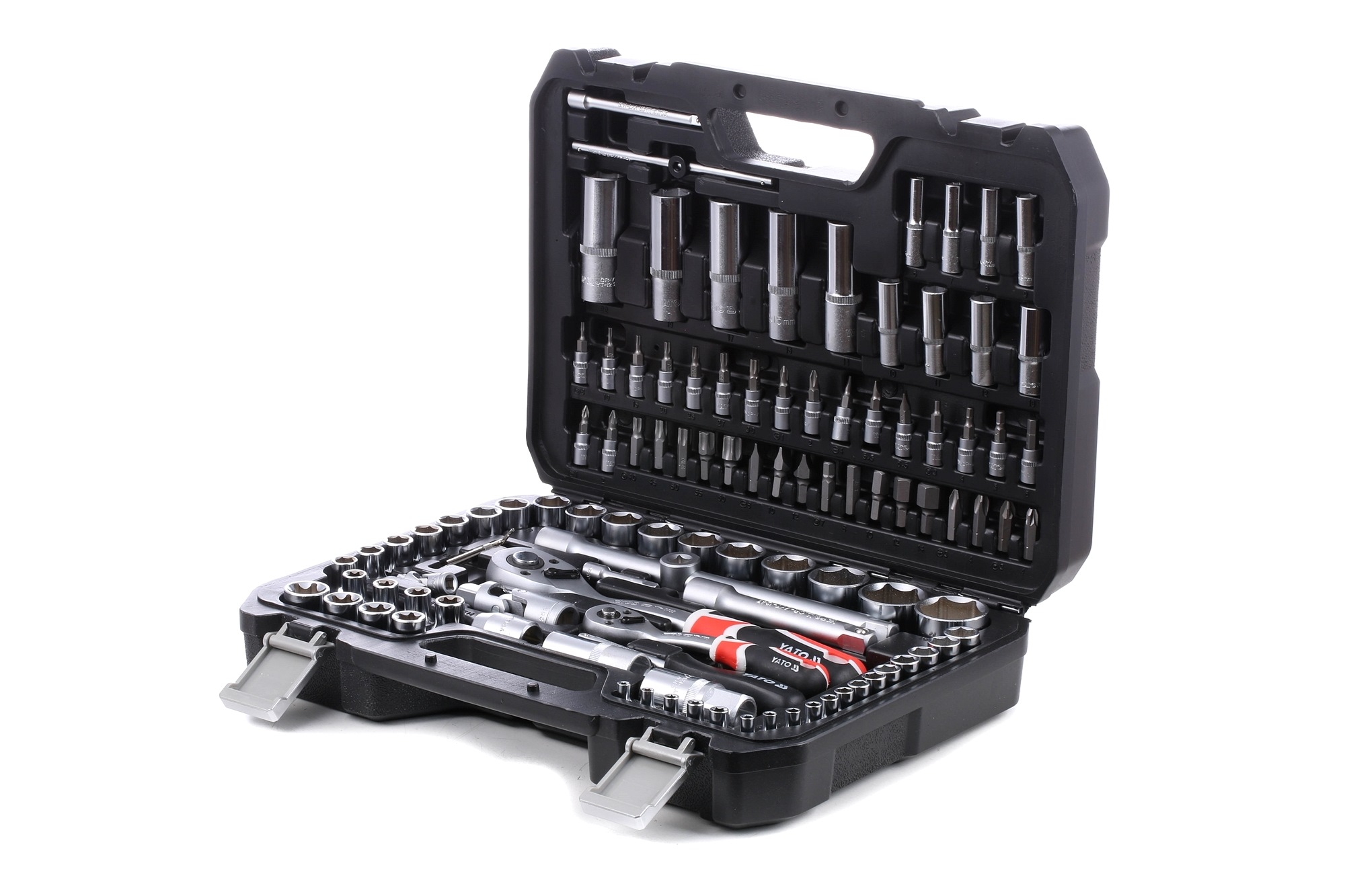 YATO YT-38791 Socket set Number of tools: 108, Chrome-Molybdenum Steel, Drive: 1/4Inch, Hexagon Socket, with ratchet function-image-13761854