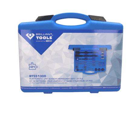 KS TOOLS BT551300 Cleaning / Milling Tool Set, CR injector seat Weight: 2500g, Length: 350mm, Number of tools: 21-image-14379696