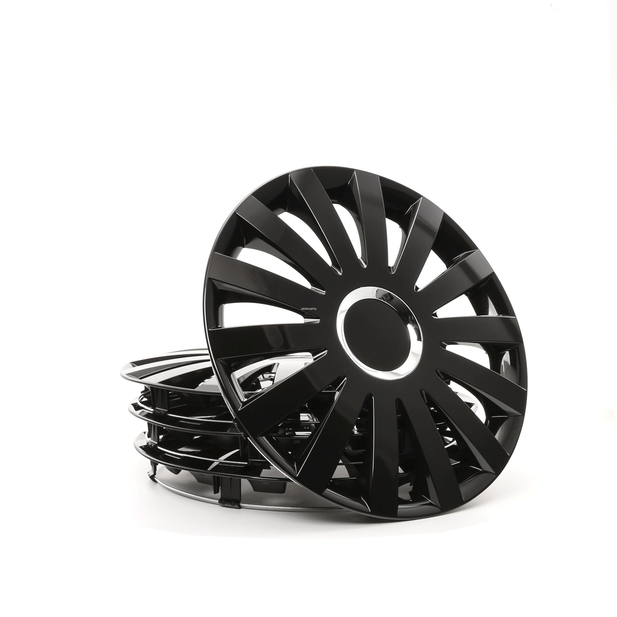 Side view of LEOPLAST SAIL CZ 16 Wheel covers 16Inch, black