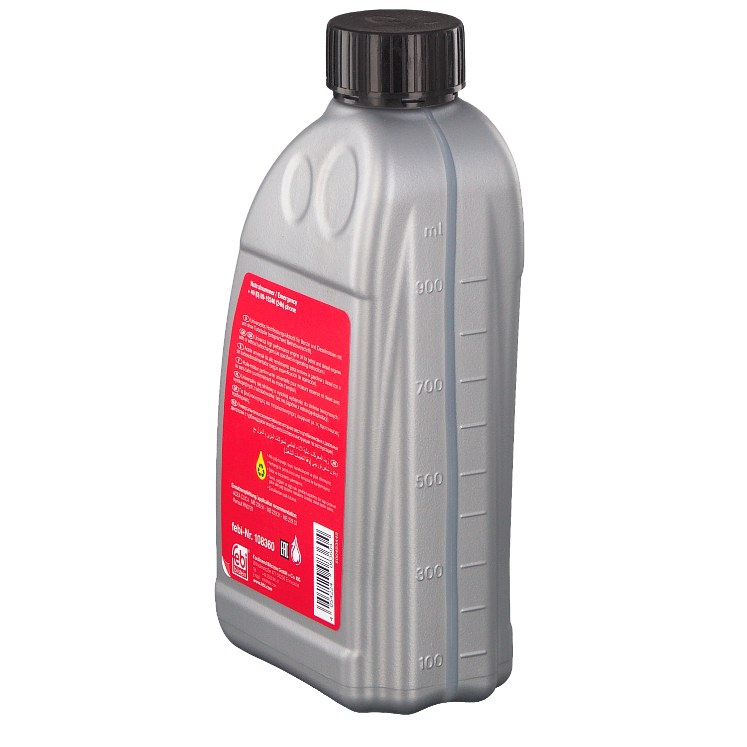 Side view of FEBI BILSTEIN 108360 Engine oil Mobility Guard Pro 5W-30, Capacity: 1l