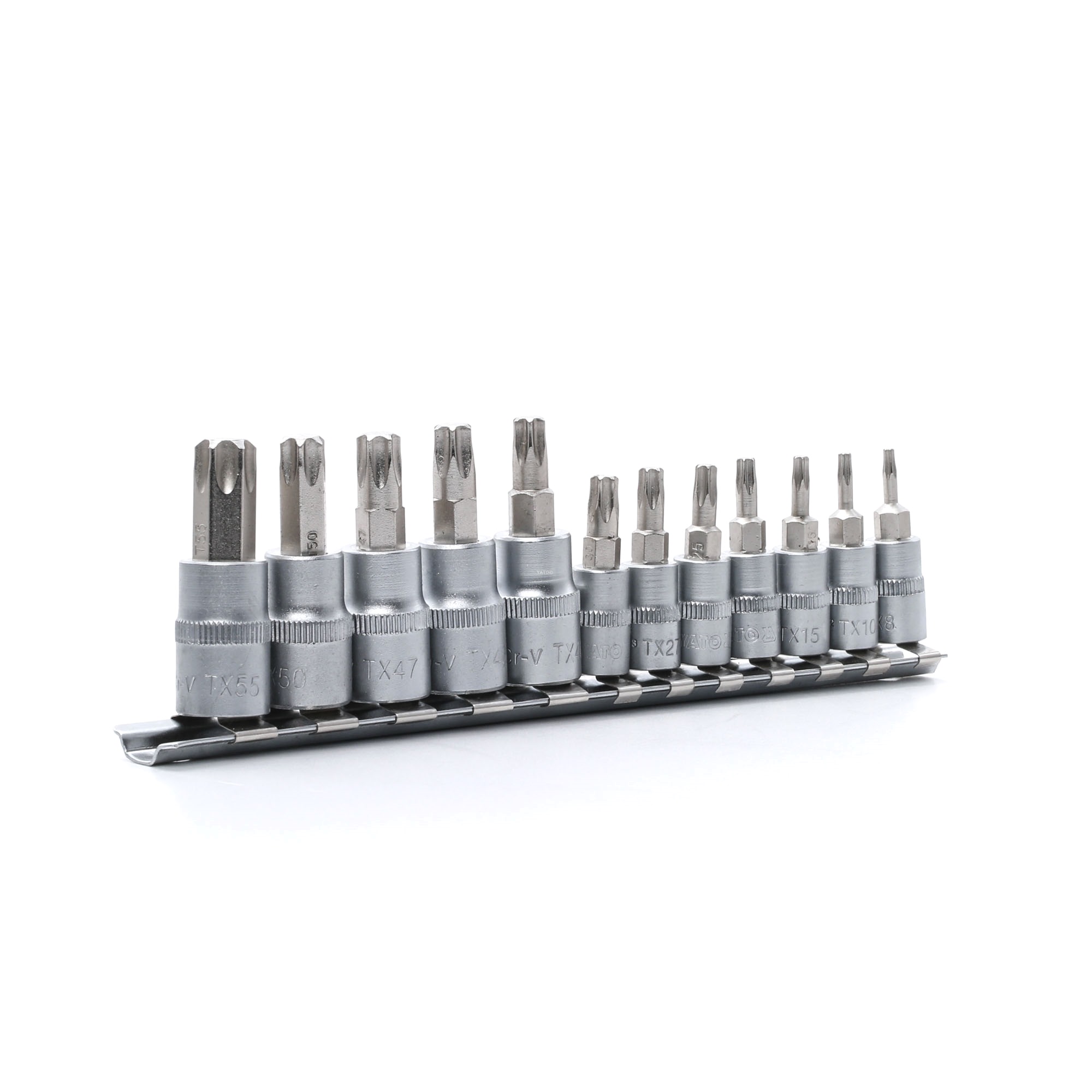 YATO YT-04331 Socket set Female Torx, Drive: 3/8Inch, Number of tools: 12, Chrome Vanadium Steel-image-15207149