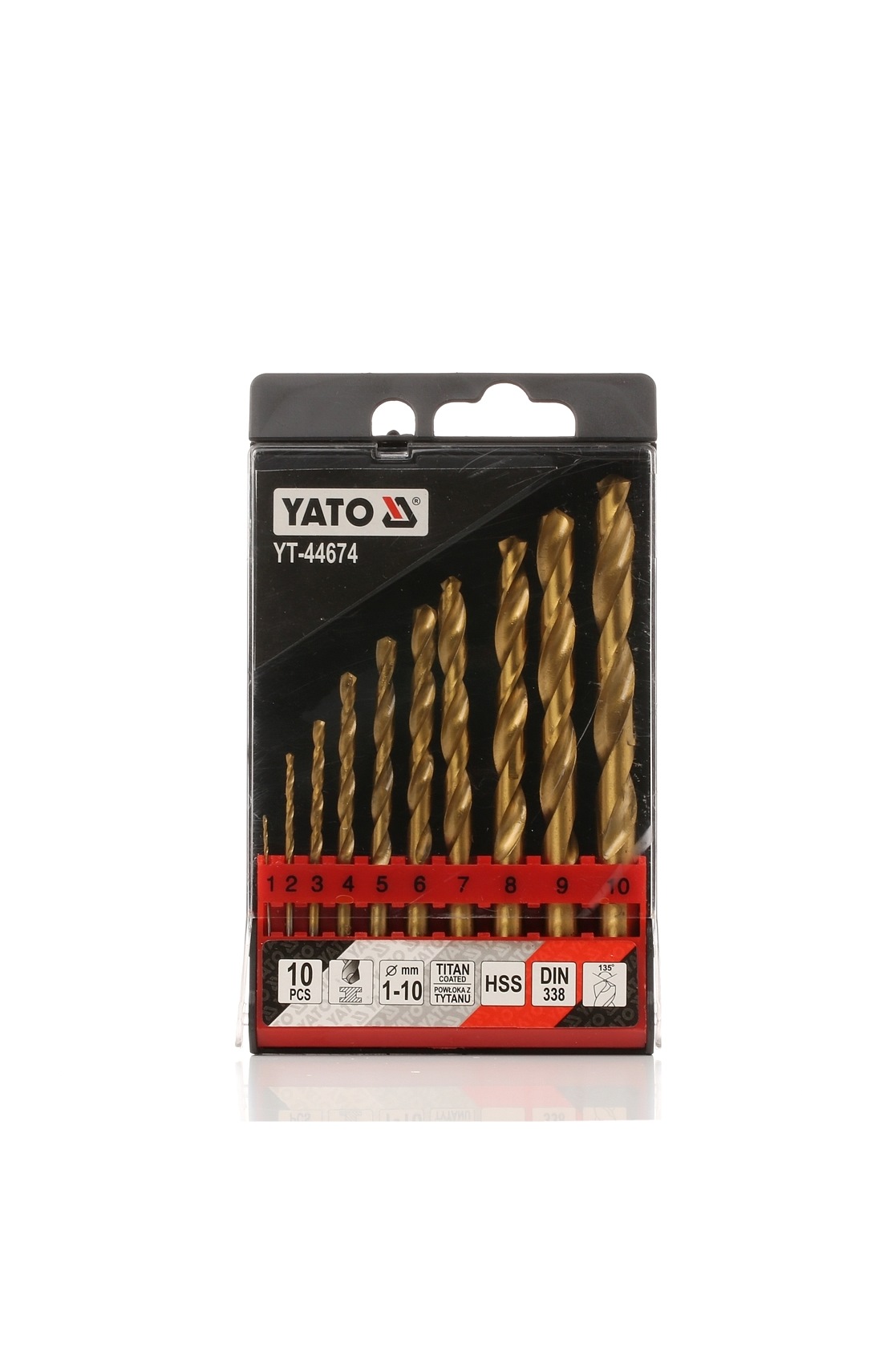 YATO YT-44674 Twist Drill Bit Set Number of tools: 10, Ø of: 1mm, Ø up to: 10mm, Ø: 10mm-image-15207382