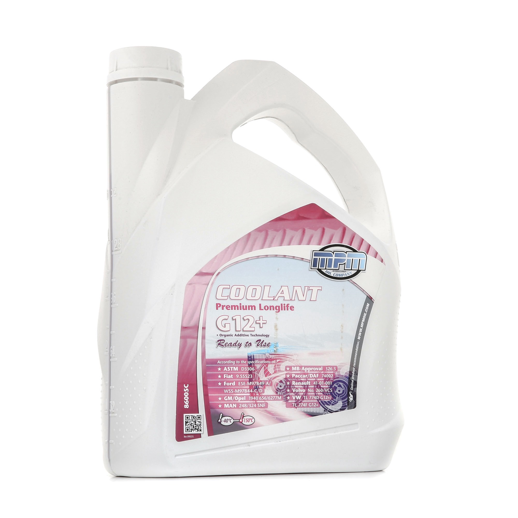 MPM 86005C Antifreeze Coolant Premium Longlife -40C G12+ Ready to Use Volvo VCS, Capacity: 5l, red-image-15215667