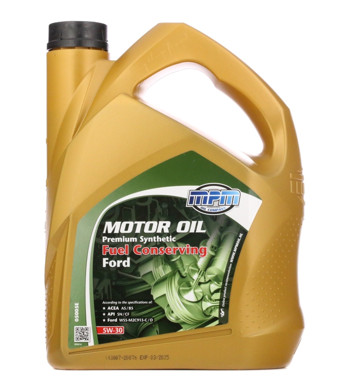 Side view of MPM 05005E Engine oil 5W-30, Capacity: 5l