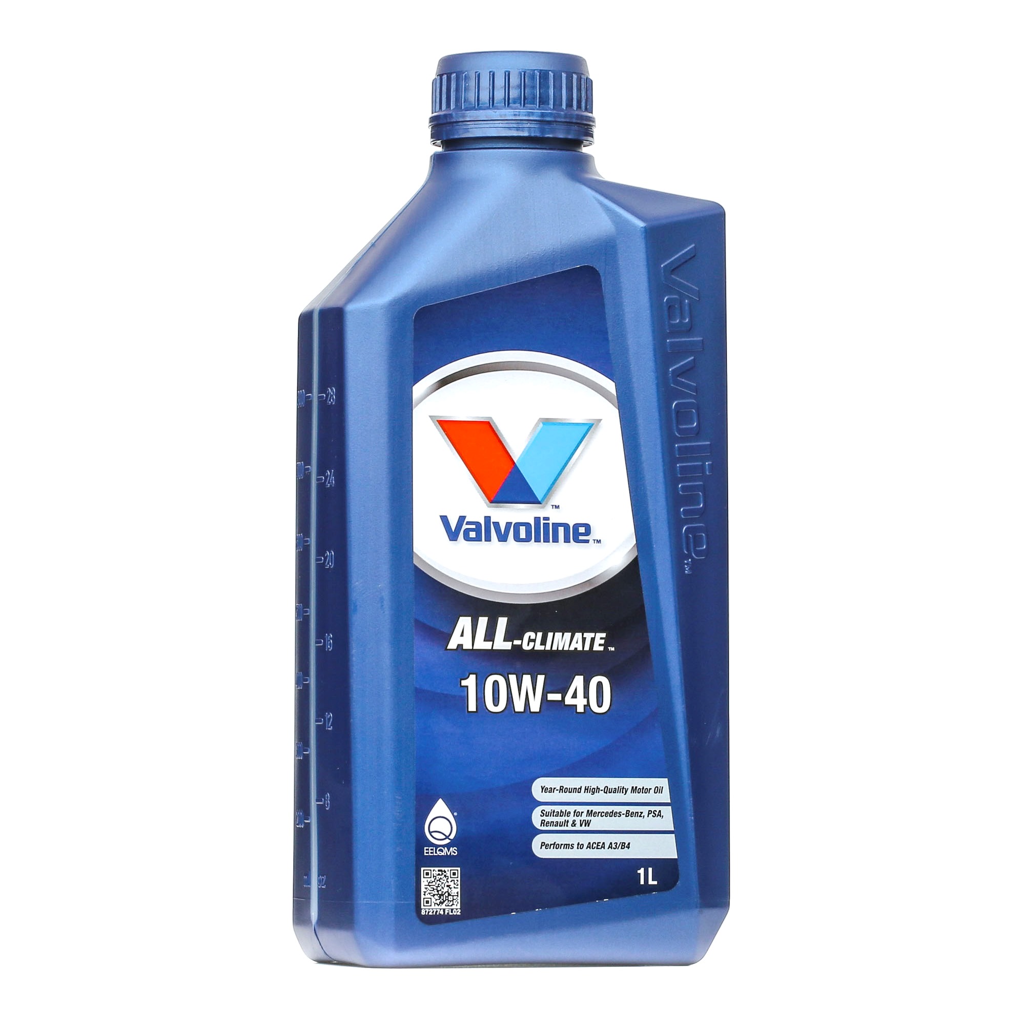 Side view of Valvoline 872779 Engine oil 10W-40, Capacity: 1l, Part Synthetic Oil