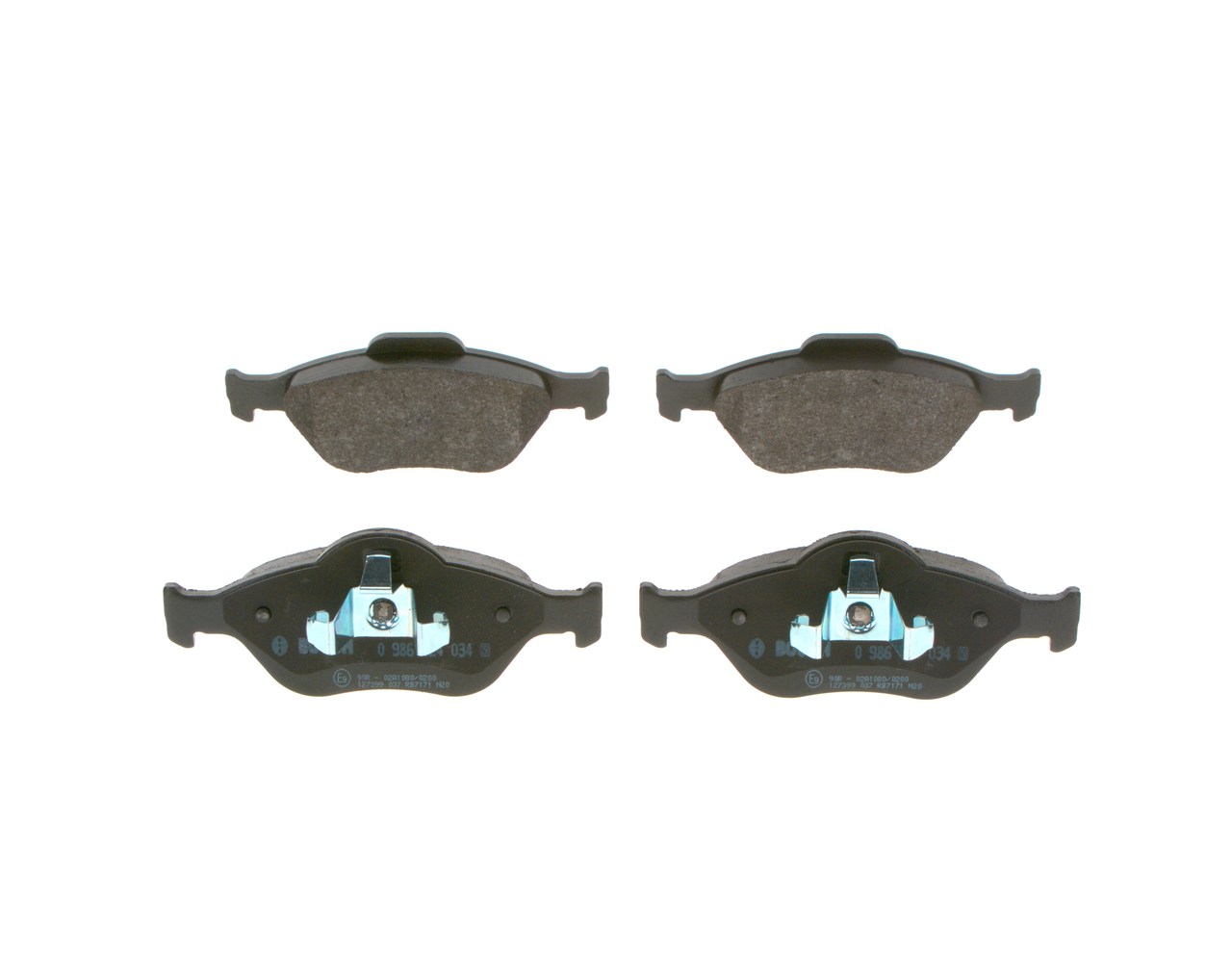 Pastilhas de travão 0 986 424 034 BOSCH M2N15-2K021-BA MAZDA