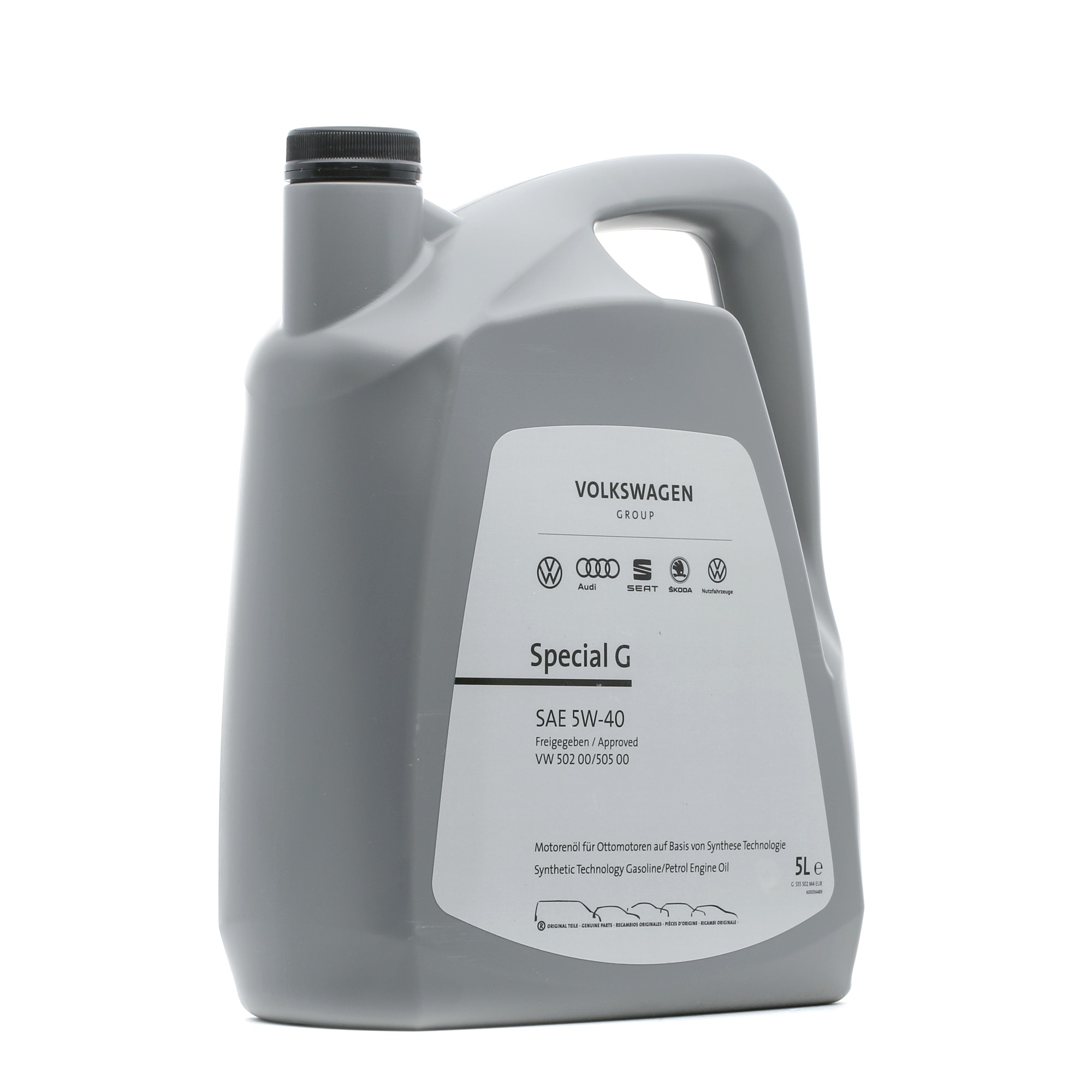 Side view of VAG GS55502M4 Engine oil 5W-40, Capacity: 5l