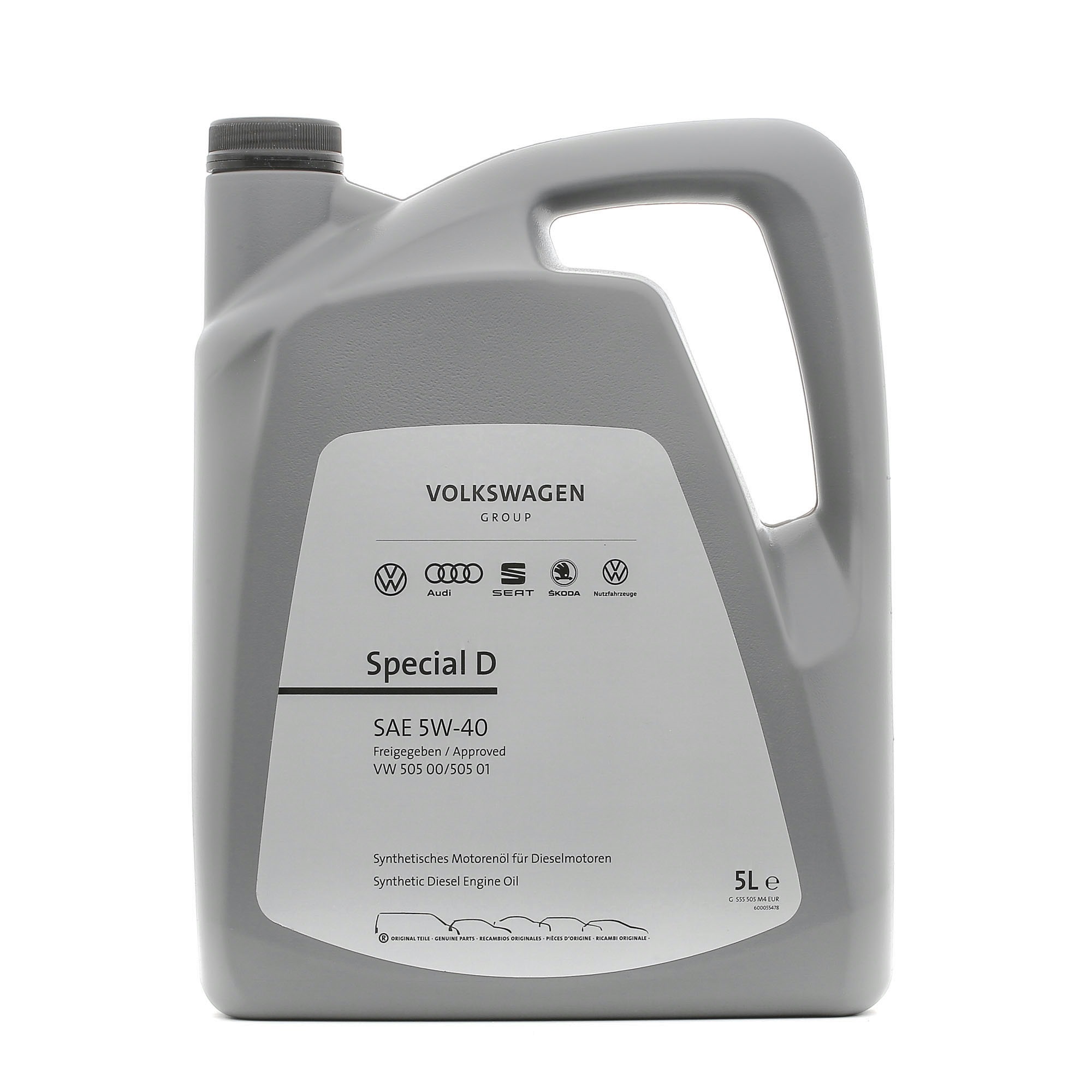 Side view of VAG GS55505M4 Engine oil 5W-40, Capacity: 5l