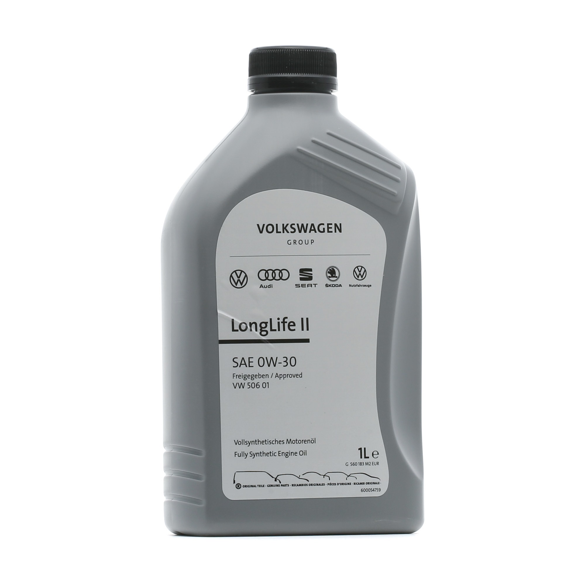 Side view of VAG GS60183M2 Engine oil 0W-30, Capacity: 1l
