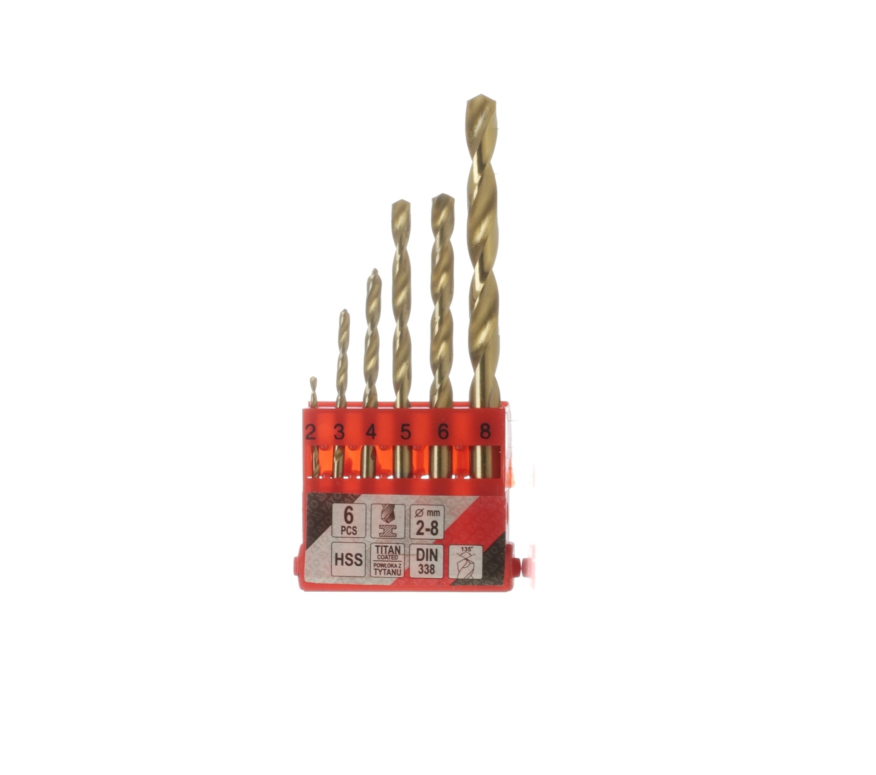YATO YT-44673 Twist Drill Bit Set Number of tools: 6, Ø of: 2mm, Ø up to: 8mm