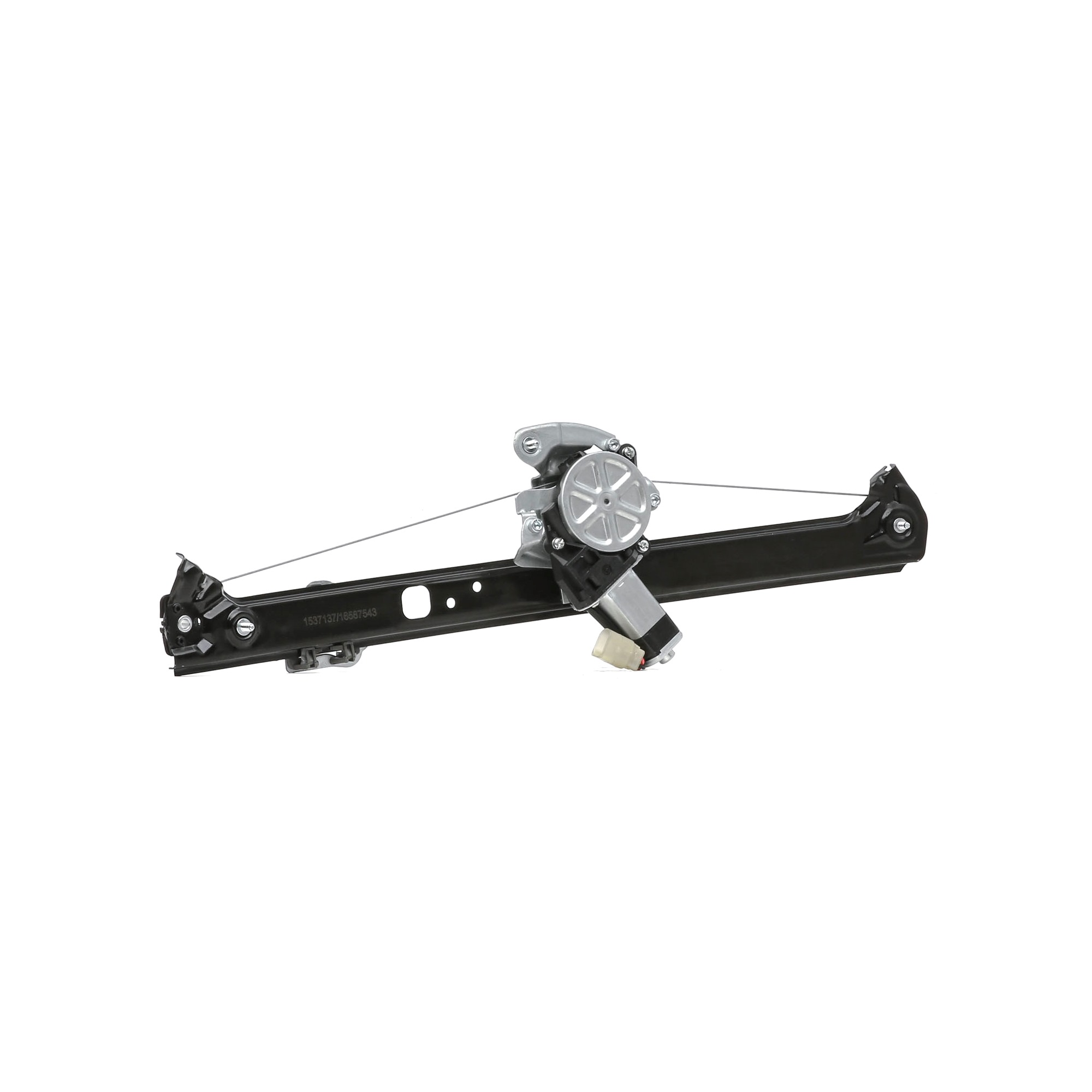 Side view of RIDEX 1561W0742 Window regulator Right Rear, Operating Mode: Electric, with electric motor