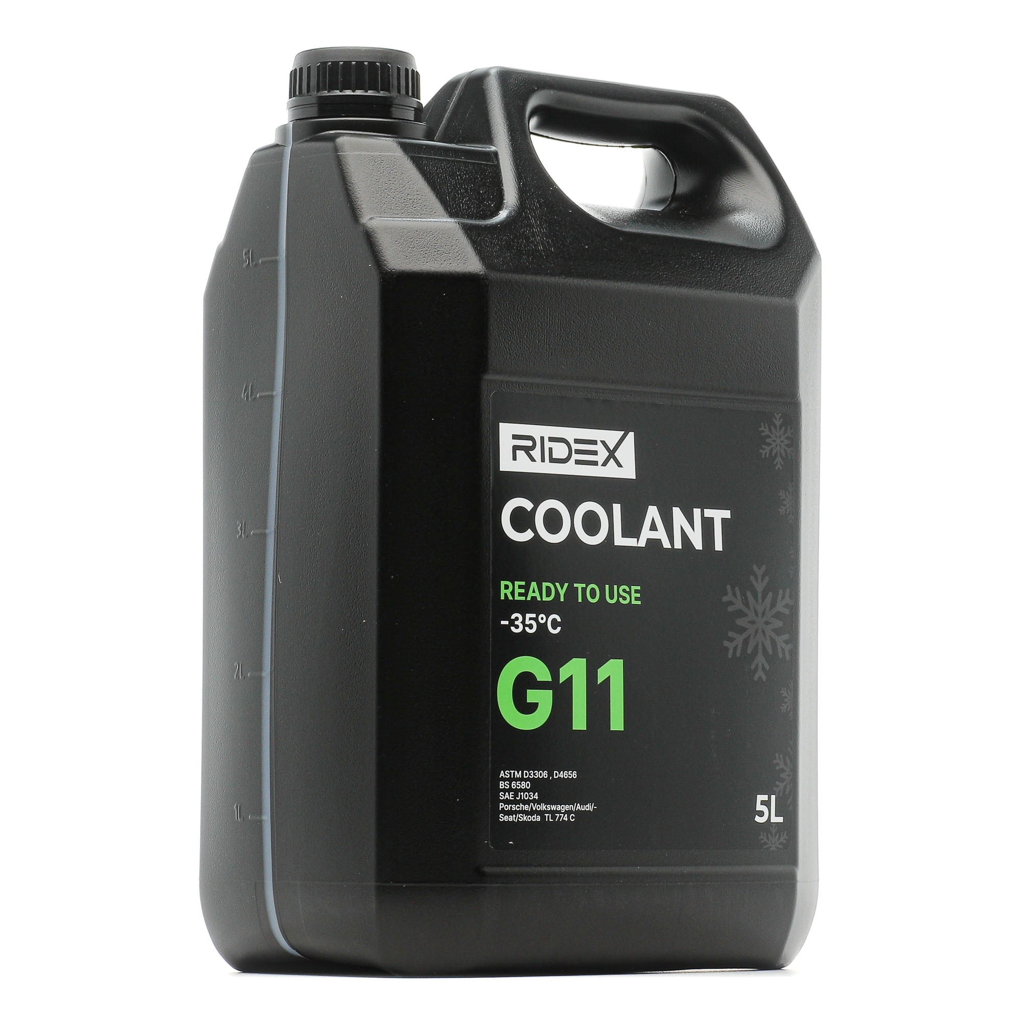 Side view of RIDEX 1602F0014 Antifreeze MTU MTL 5048, Capacity: 5l, green