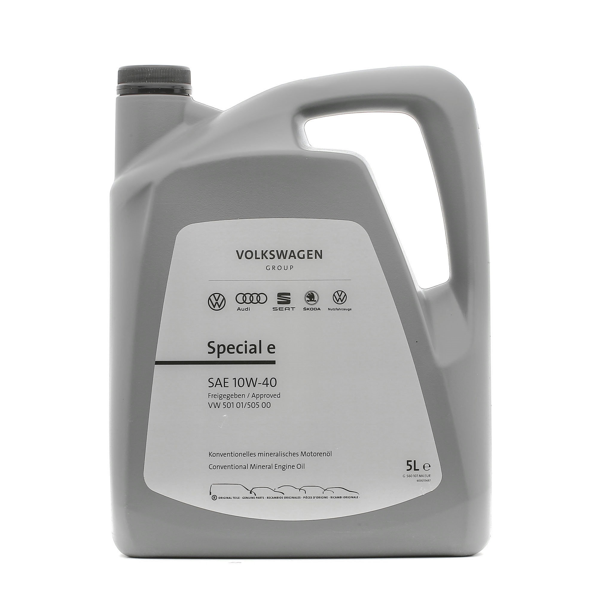 Side view of VAG GS60107M4 Engine oil 10W-40, Capacity: 5l