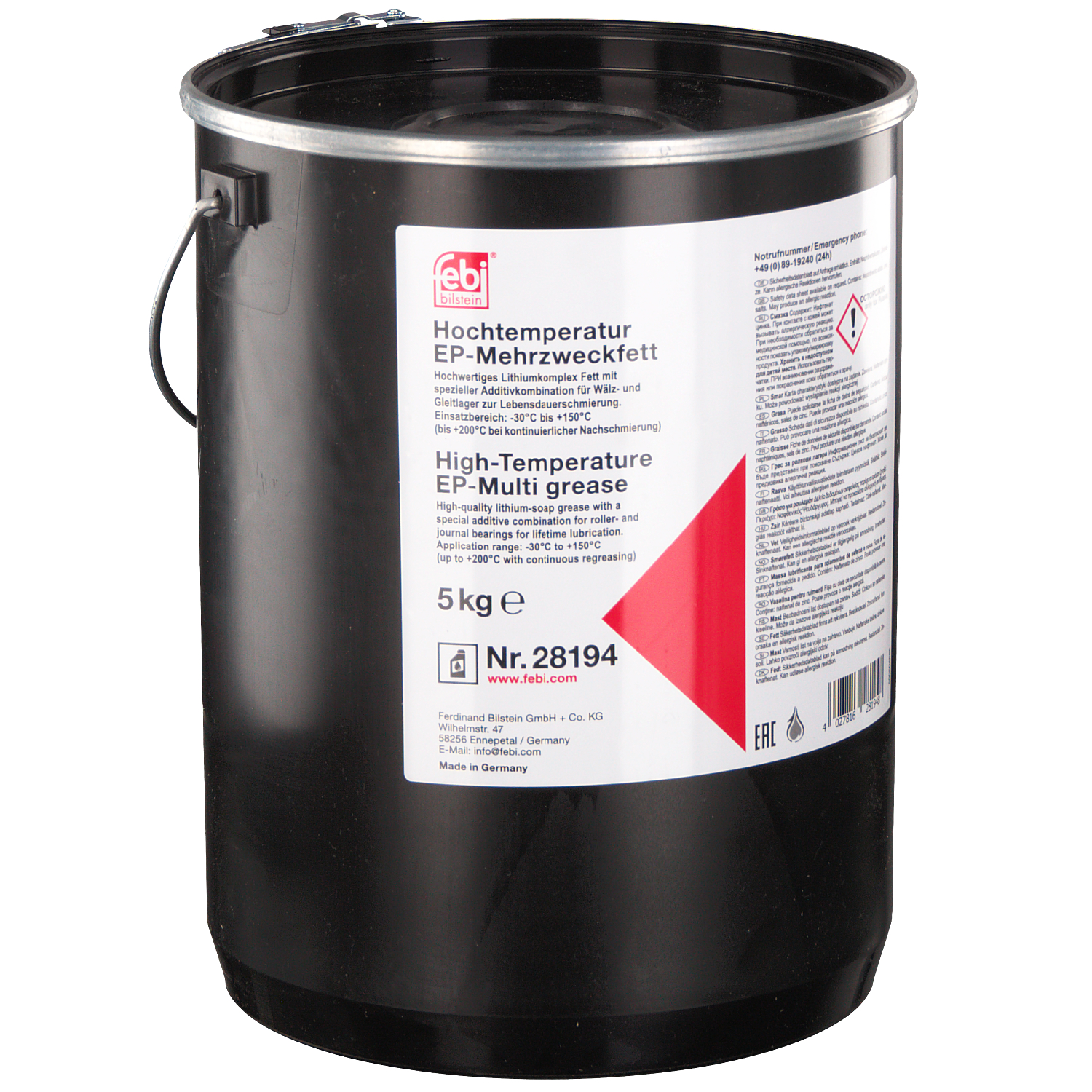 FEBI BILSTEIN 28194 Anti-friction Bearing Grease Weight: 5000g, green, Bucket-image-1884640