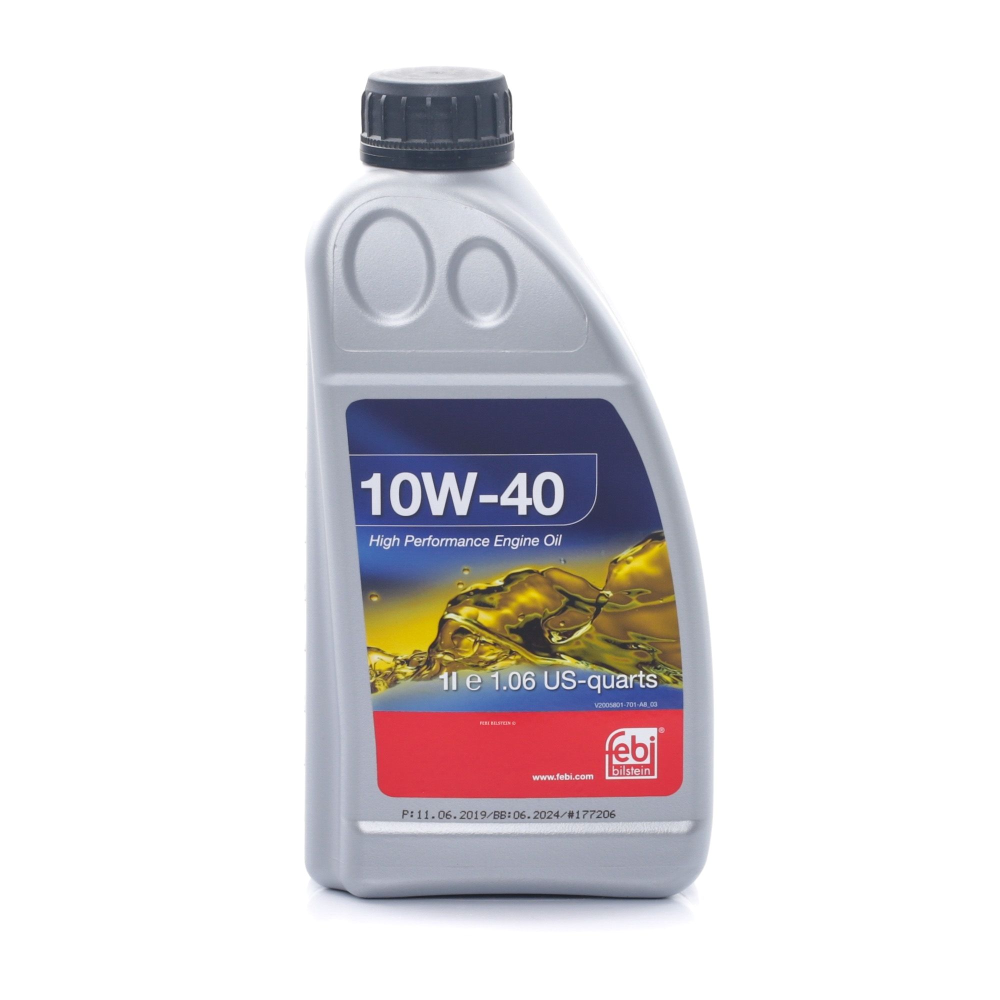 Side view of FEBI BILSTEIN 32931 Engine oil 10W-40, Capacity: 1l, Part Synthetic Oil