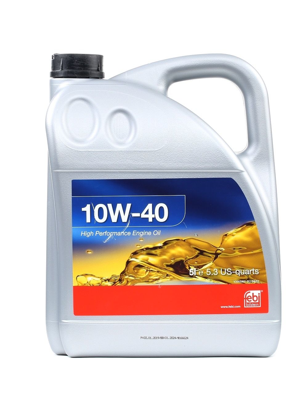 Side view of FEBI BILSTEIN 32933 Engine oil 10W-40, Capacity: 5l, Part Synthetic Oil