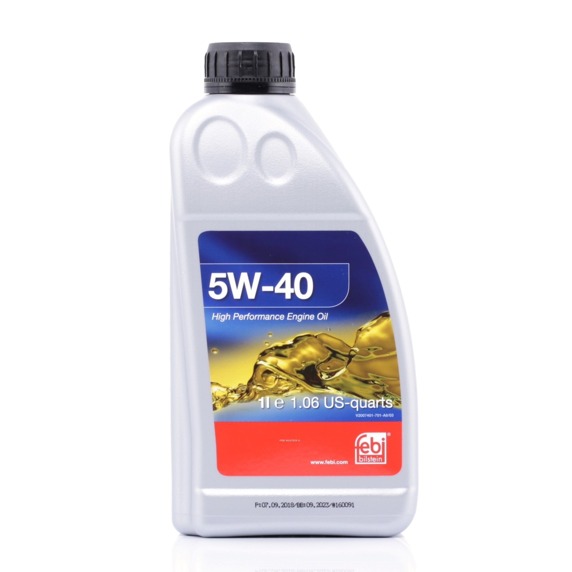 Side view of FEBI BILSTEIN 32936 Engine oil 5W-40, Capacity: 1l