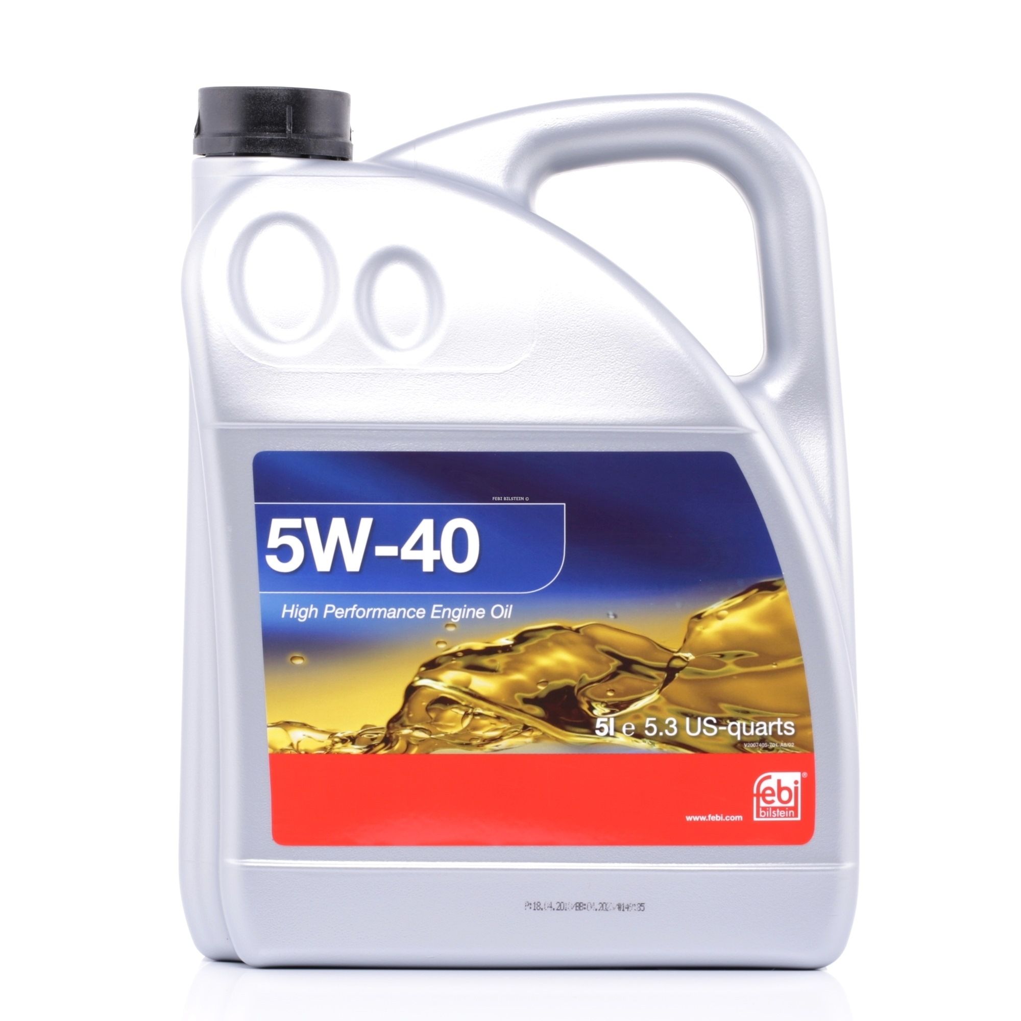 Side view of FEBI BILSTEIN 32938 Engine oil 5W-40, Capacity: 5l