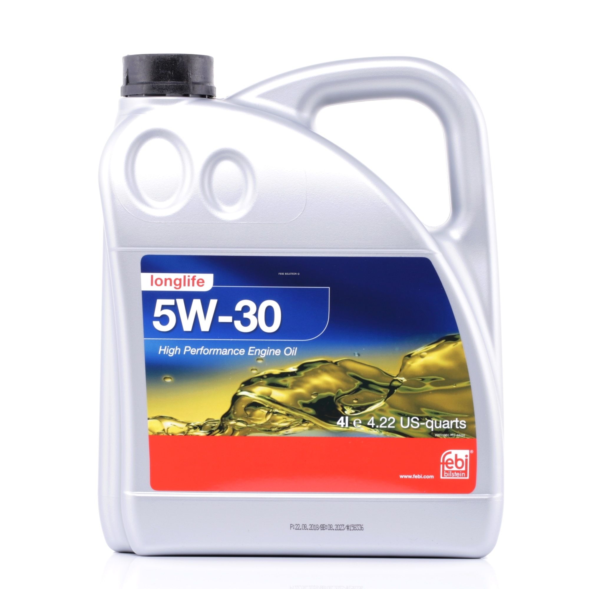 Side view of FEBI BILSTEIN 32942 Engine oil 5W-30, Capacity: 4l