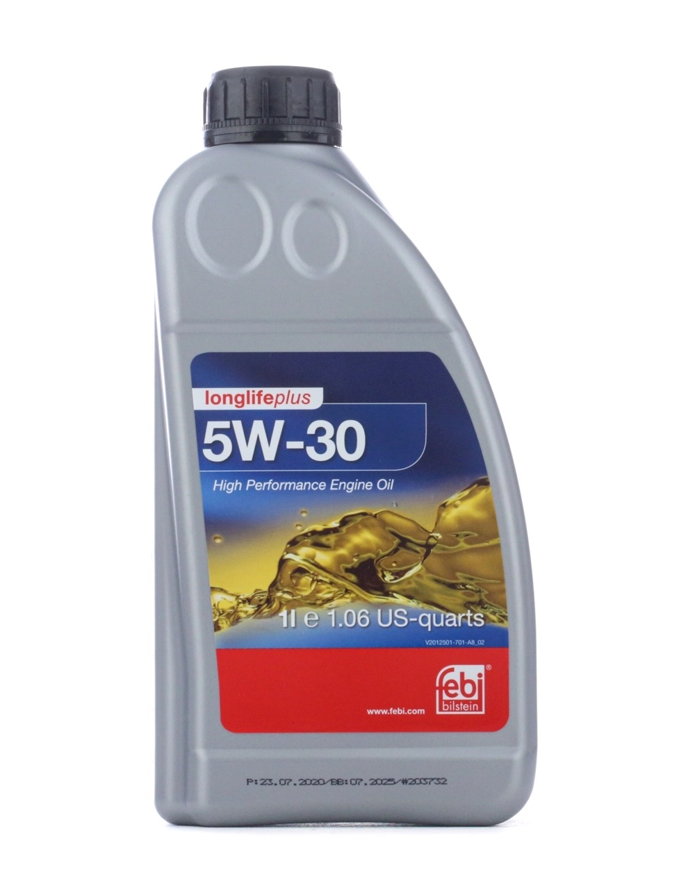 Side view of FEBI BILSTEIN 32945 Engine oil 5W-30, Capacity: 1l