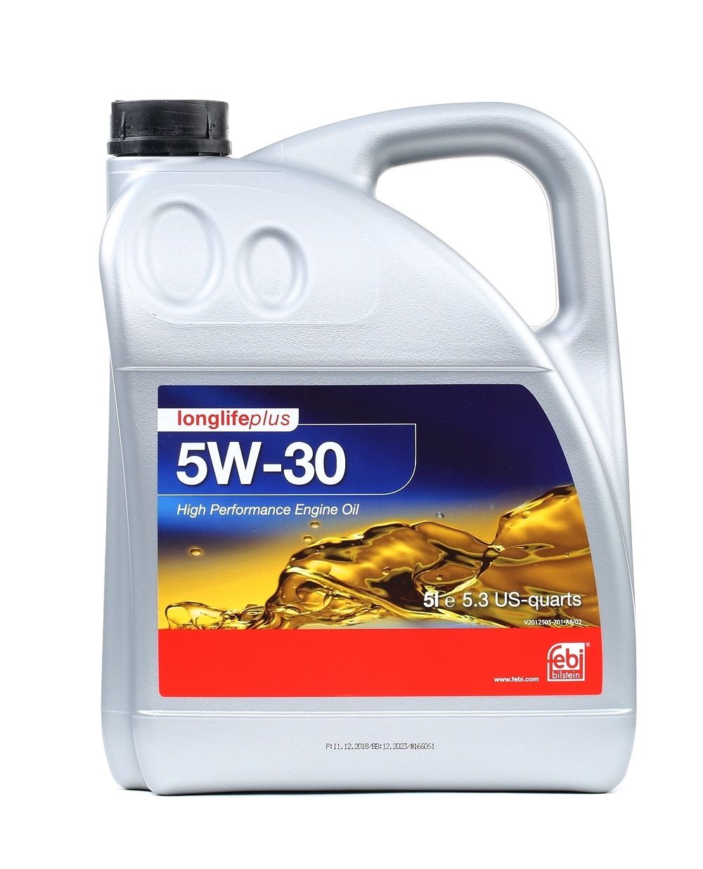 Side view of FEBI BILSTEIN 32947 Engine oil 5W-30, Capacity: 5l