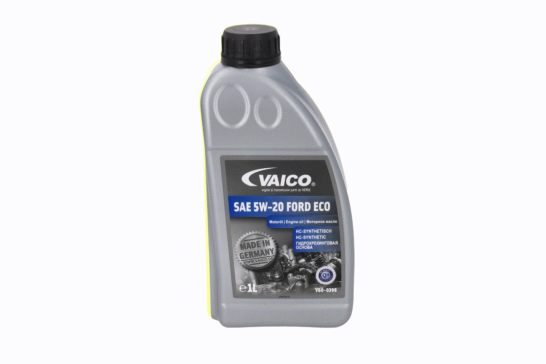 Side view of VAICO V60-0398 Engine oil Green Mobility Parts 5W-20, Capacity: 1l