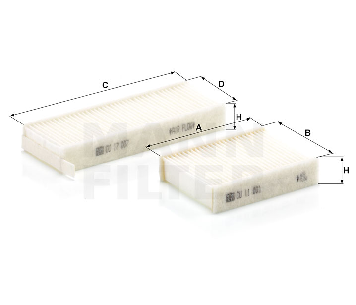 MANN-FILTER CU 17 009-2 Filtro de habitáculo