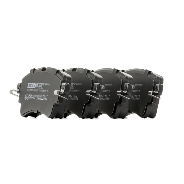 RIDEX PLUS 402B1217P Set of brake pads for Audi A4 B9 Saloon 8W2, 8WC 35 TFSI Mild Hybrid 150 hp 2020 CVKC Mild Hybrid RIDEX PLUS 402B1217P Audi A4 B9 Saloon 35 TFSI Mild Hybrid 150 hp Petrol/Electric Brake pad set price
