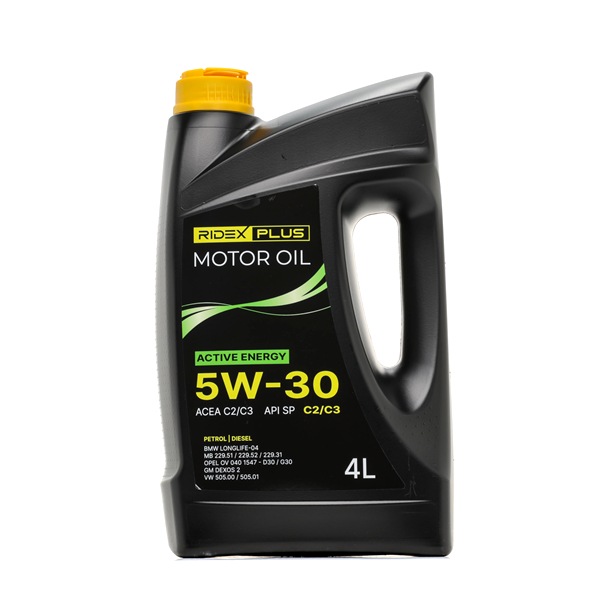 Engine oil RIDEX PLUS Active Energy, C2/C3 5W-30, 4l, Full Synthetic Oil 1862O0465P Motor oil RIDEX PLUS 5W30 diesel Active Energy, C2/C3