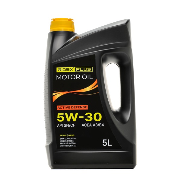 Engine oil RIDEX PLUS Active Defense 5W-30, 5l, Full Synthetic Oil 1862O0183P Motor oil RIDEX PLUS 5W30 petrol Active Defense