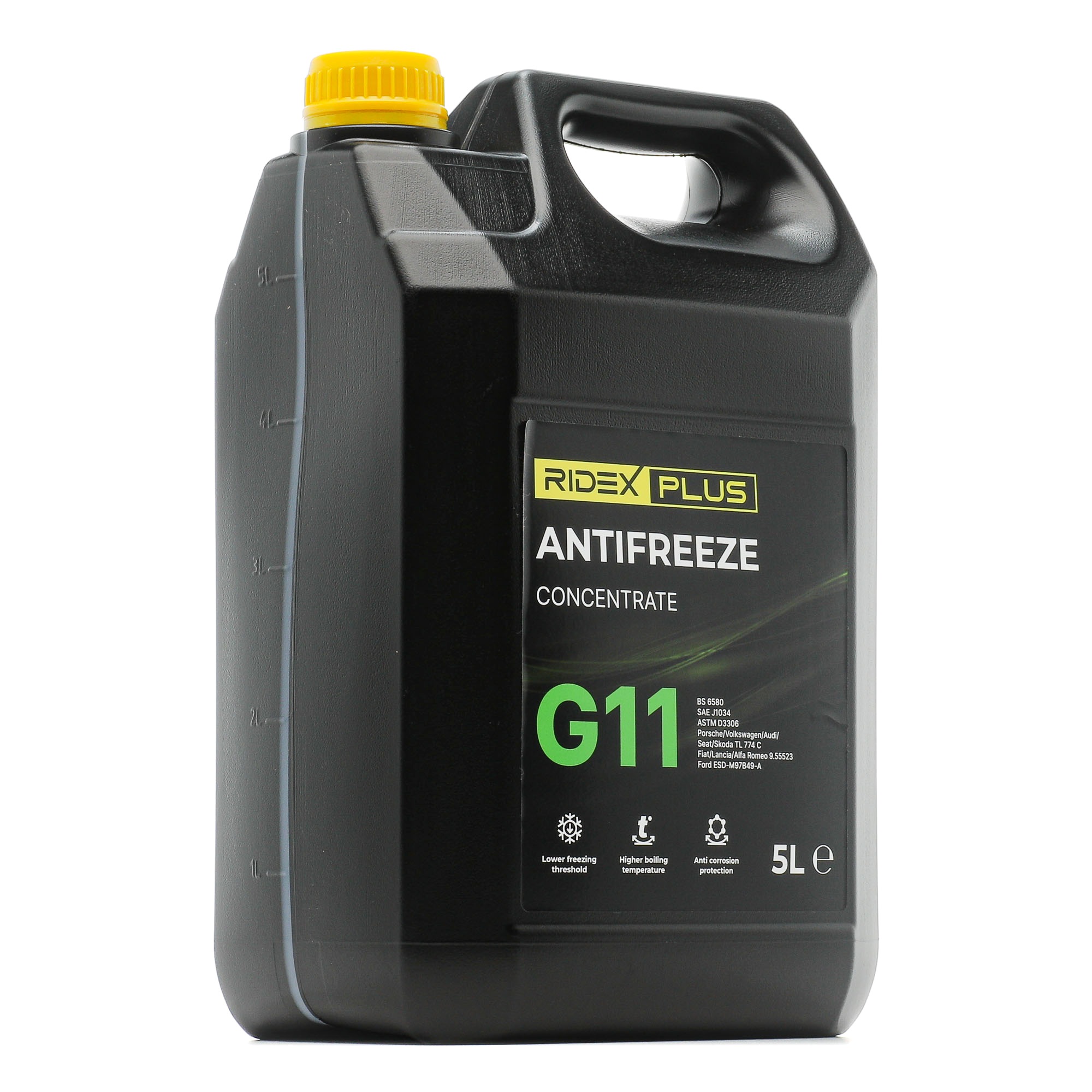 Side view of RIDEX PLUS 1602F0042P Antifreeze MTU MTL 5048, Capacity: 5l, green, -38(50/50)