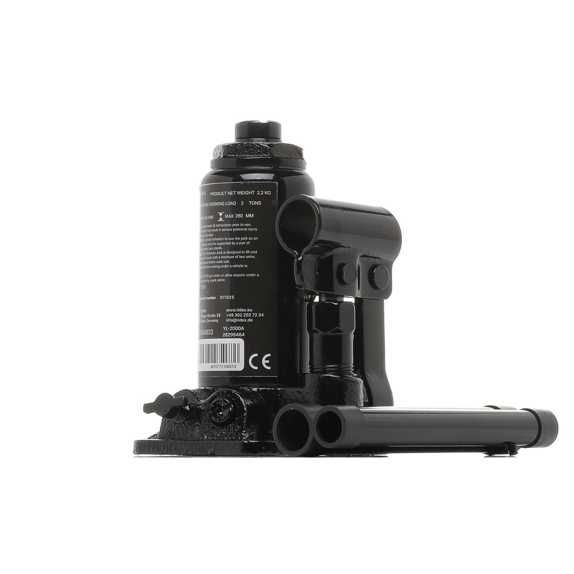 RIDEX 4710A0033 Jack Hydraulic, 2t, Bottle jacks, Passenger cars-image-26299464