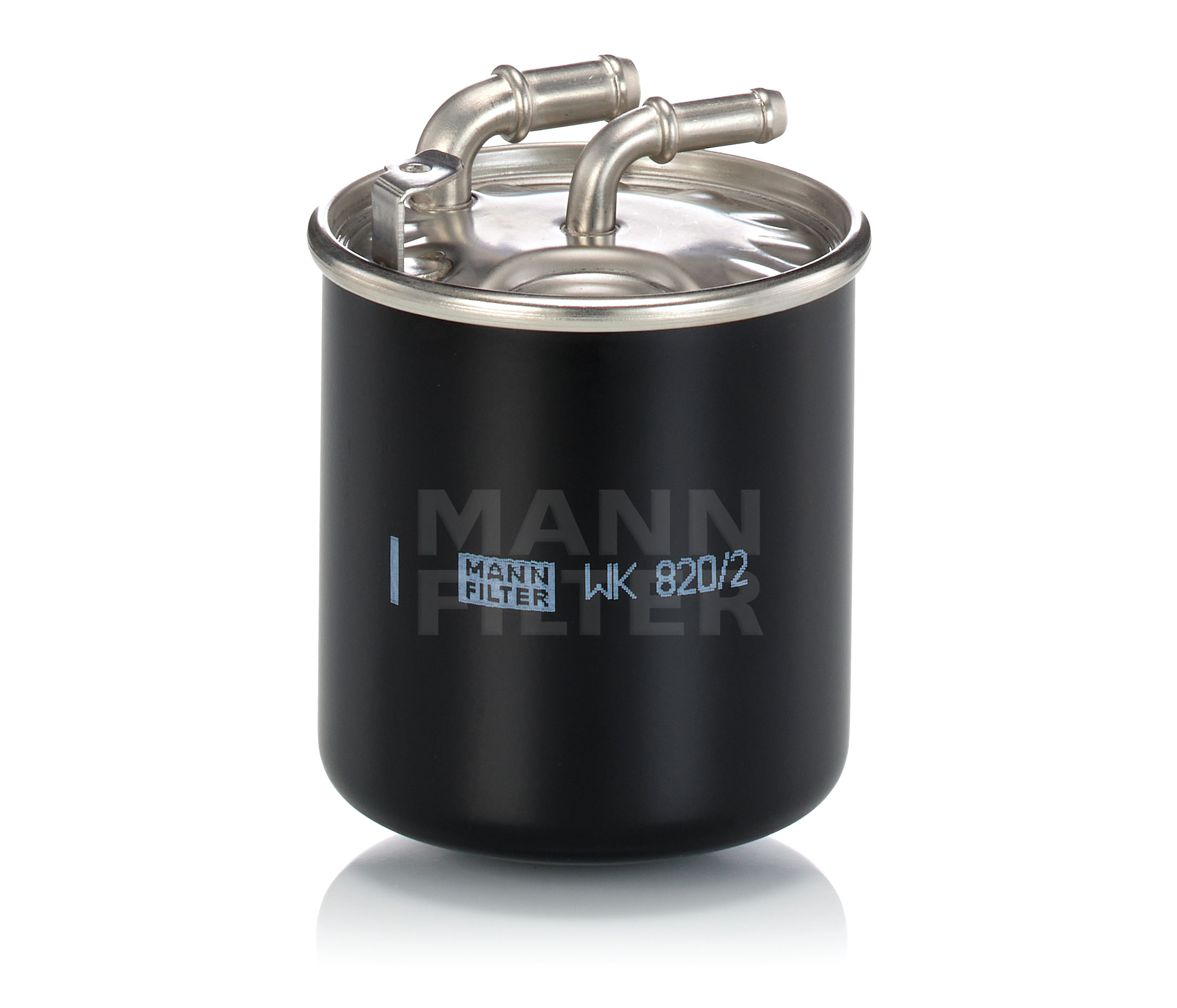 Side view of MANN-FILTER WK 820/2 x Fuel Filter with gasket/seal