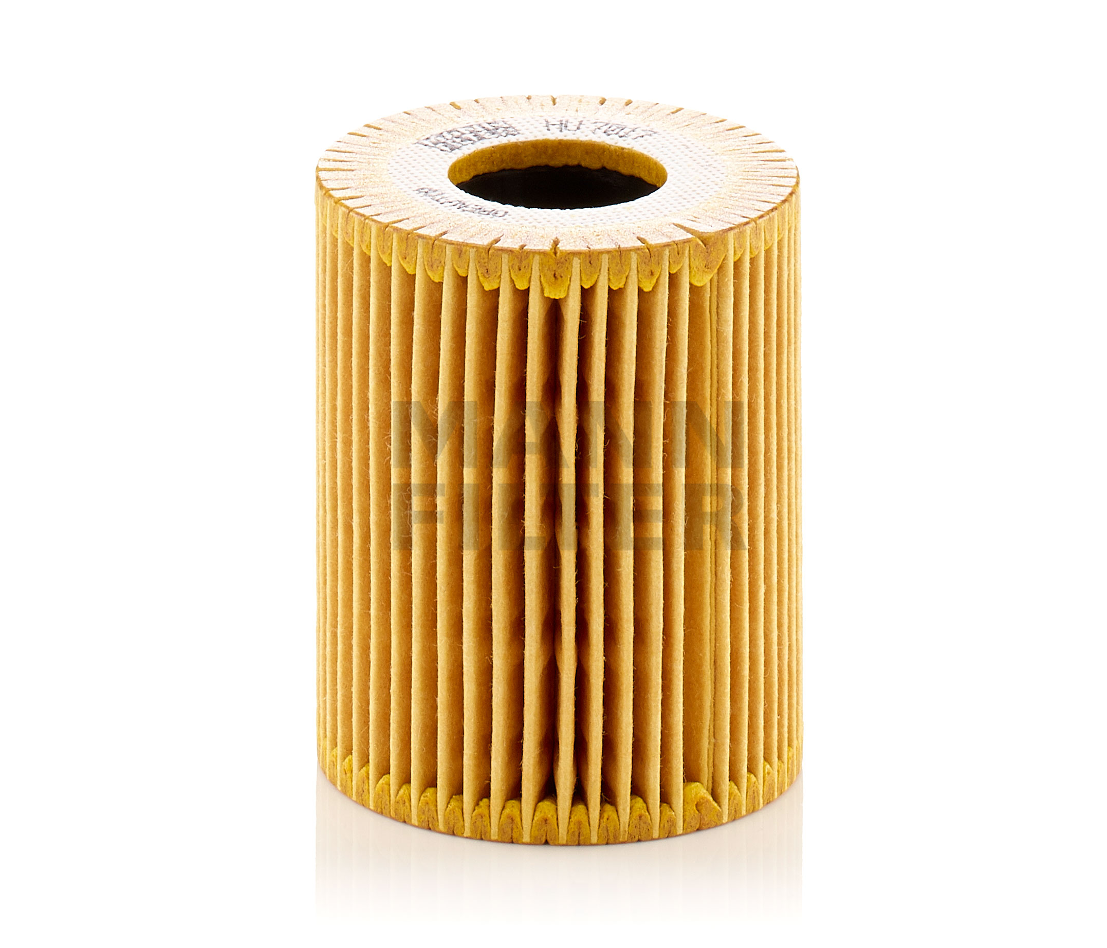 Side view of MANN-FILTER HU 7017 z Oil filter Filter Insert, with gasket/seal
