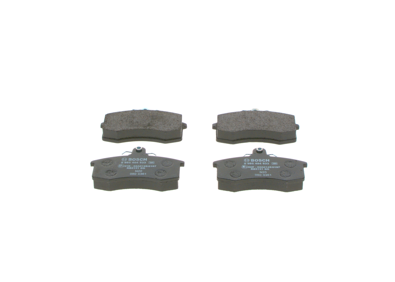 BOSCH 0 986 494 533 Σετ τακάκια Lada 2110 1.5 (BA3 2111) 71 PS Βενζίνη τιμες