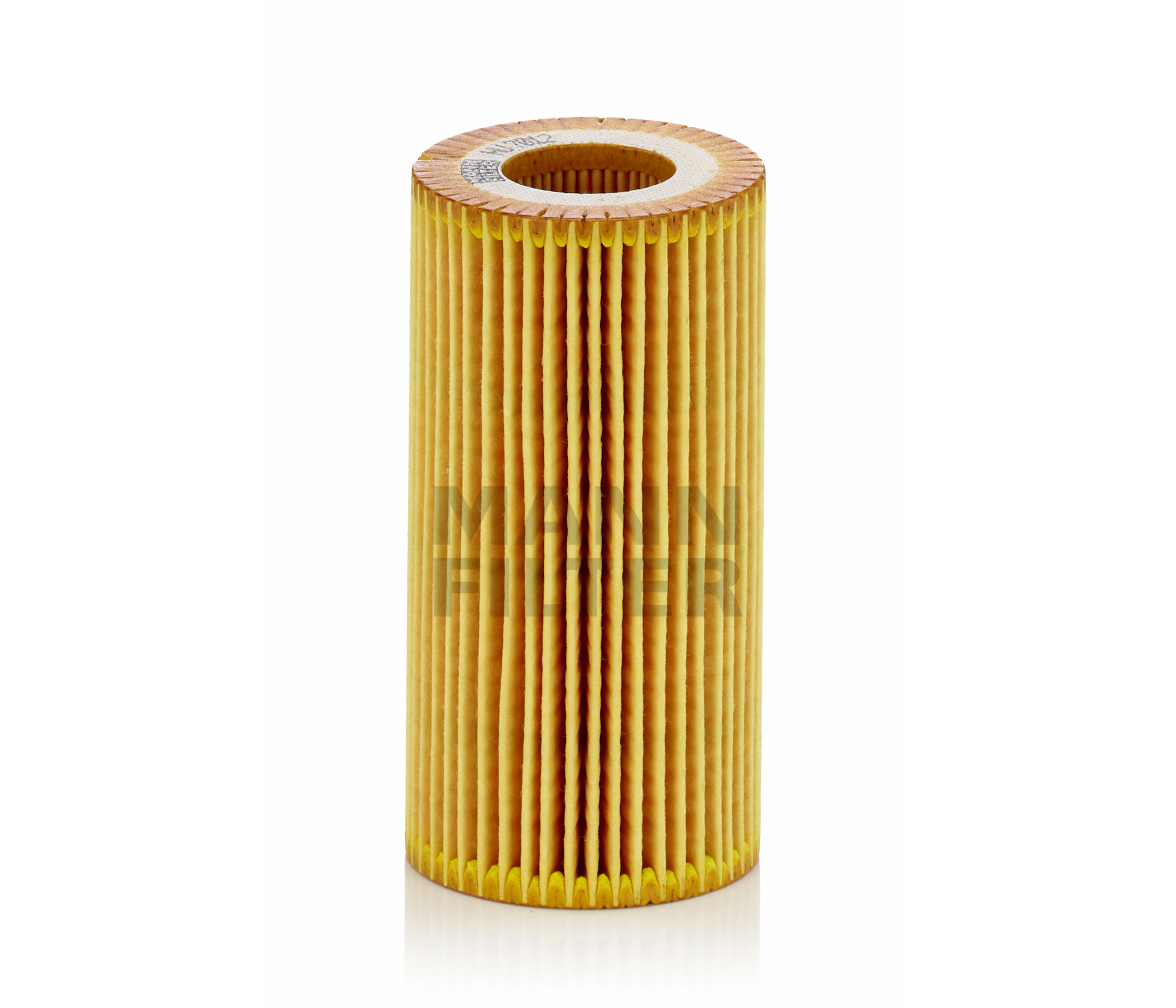 Side view of MANN-FILTER HU 7012 z Oil filter Filter Insert, with gasket/seal