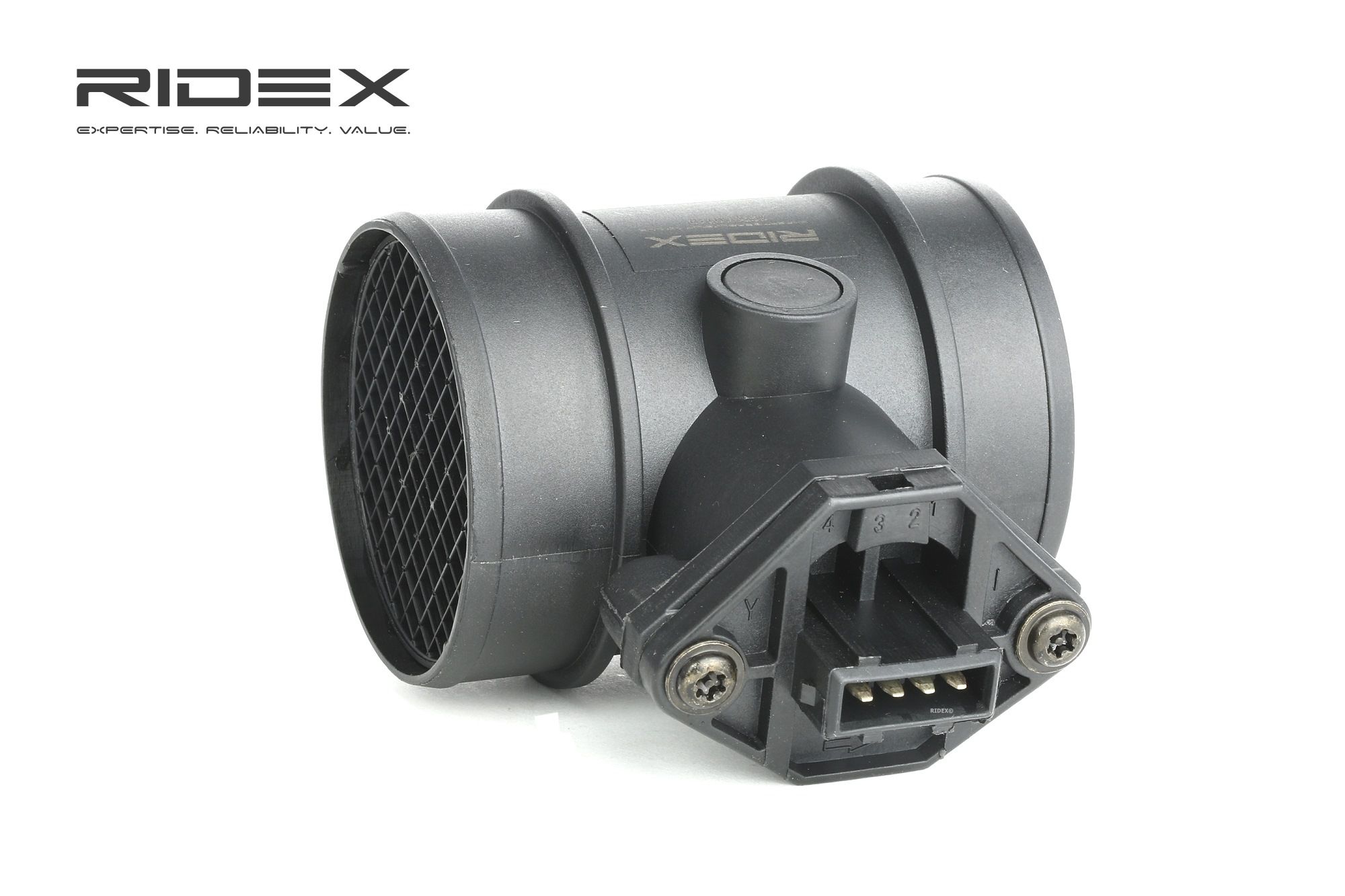 Side view of RIDEX 3926A0119 Mass air flow sensor with housing