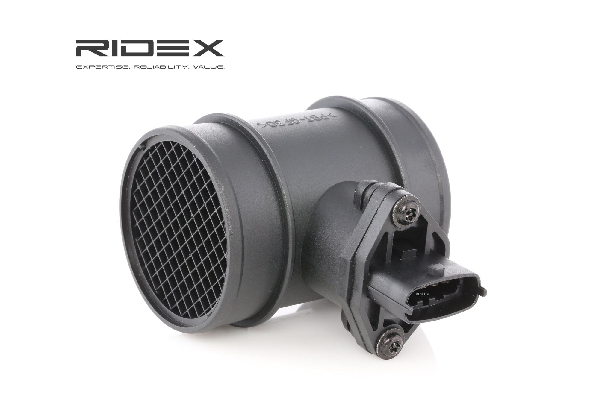 Side view of RIDEX 3926A0096 Mass air flow sensor with housing